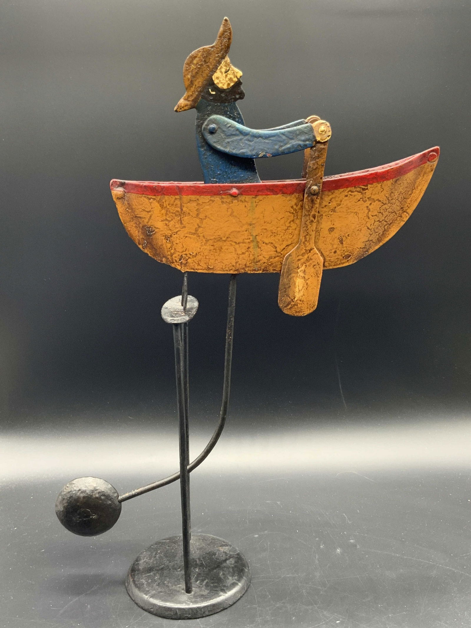 AM Handmade Iron Seafarer Folk Art Whirligig (1 of 11)