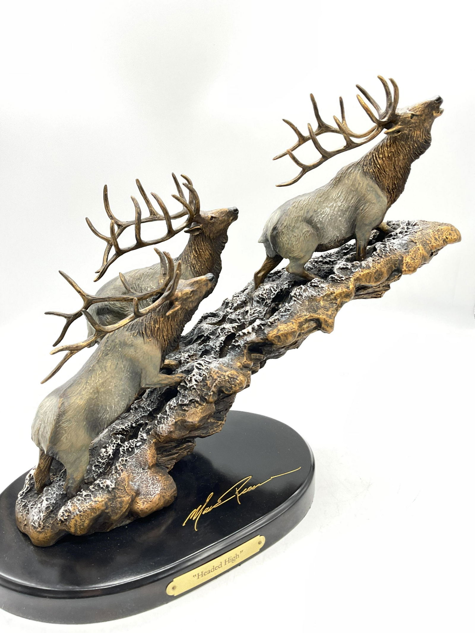 M.Pierce Bronze & Resin Sculpture , Elk (1 of 9)
