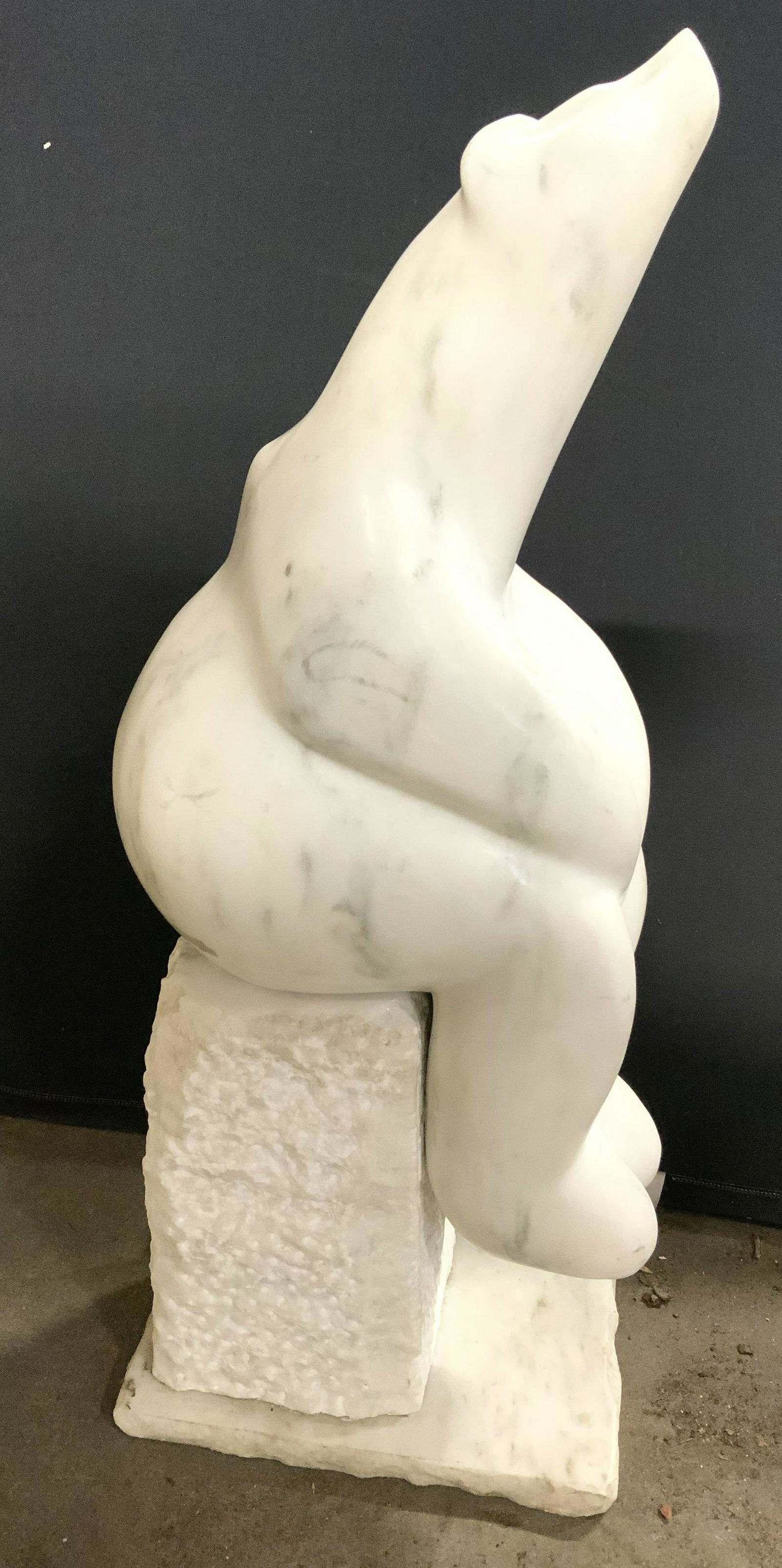 GERT OLSEN Carved Marble Polar Bear Sculpture XL (1 of 12)