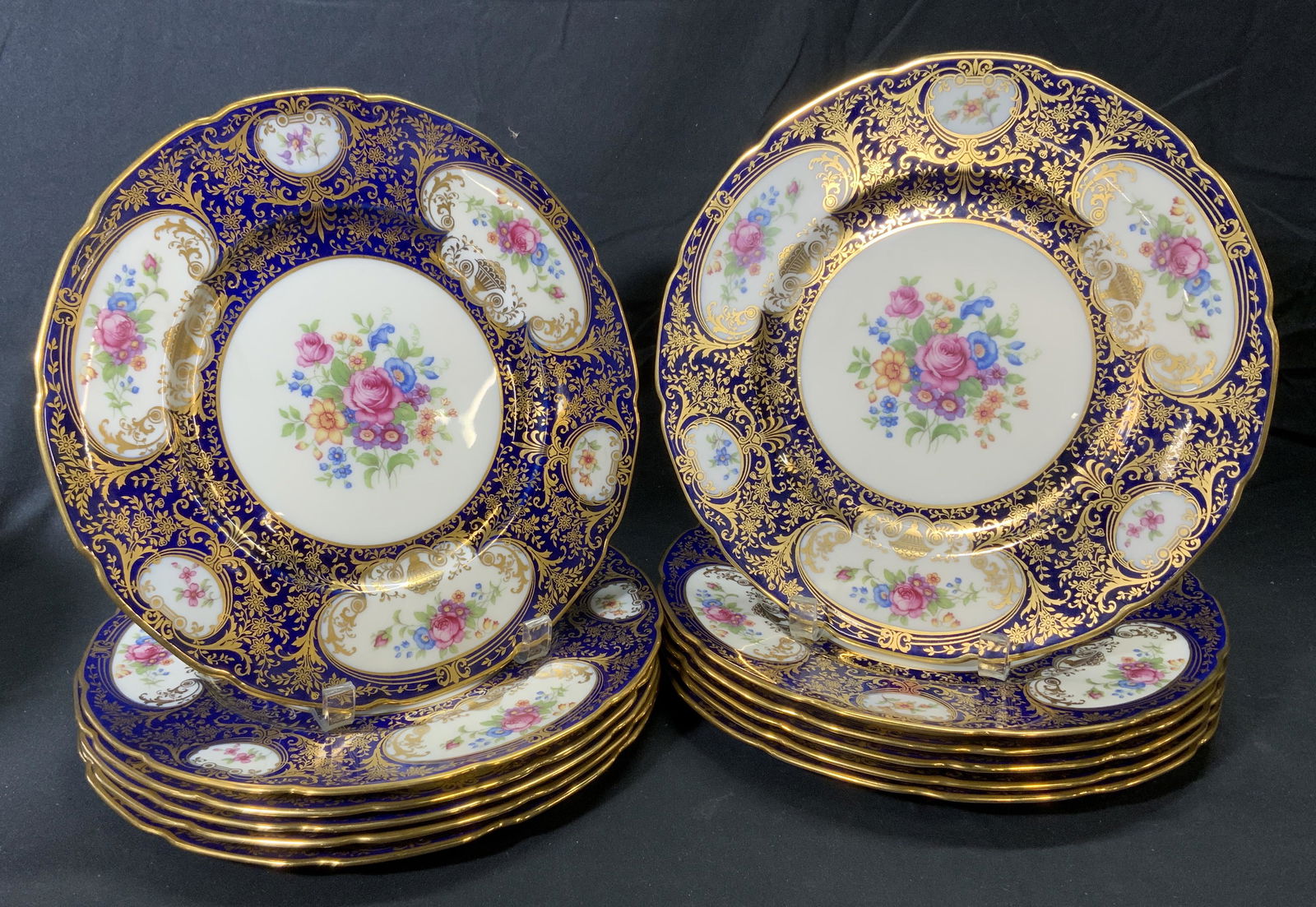 Set 12 LENOX Porcelain Floral Plates (1 of 8)