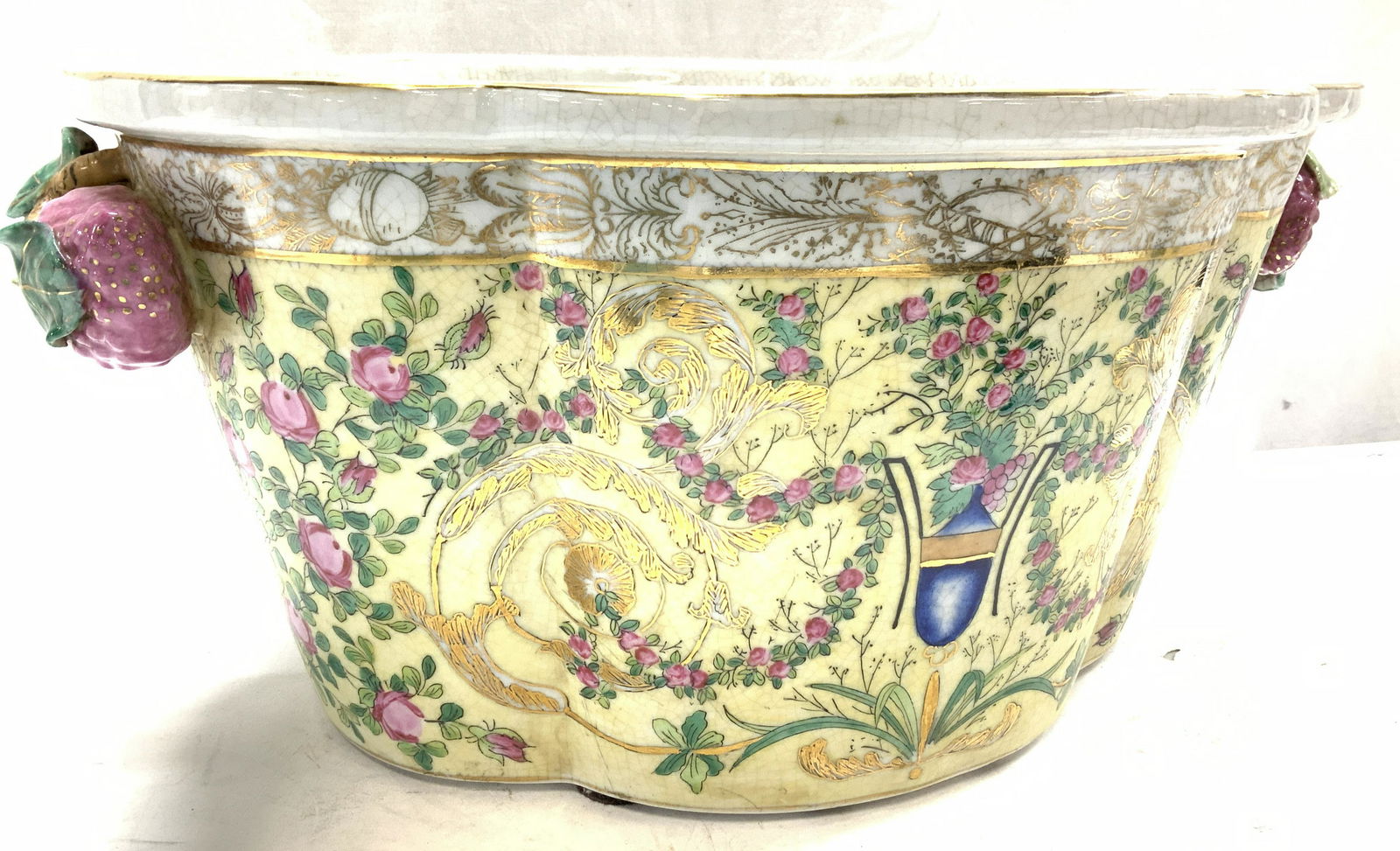JUWC Antique Asian Chinoiserie Porcelain Planter (1 of 10)