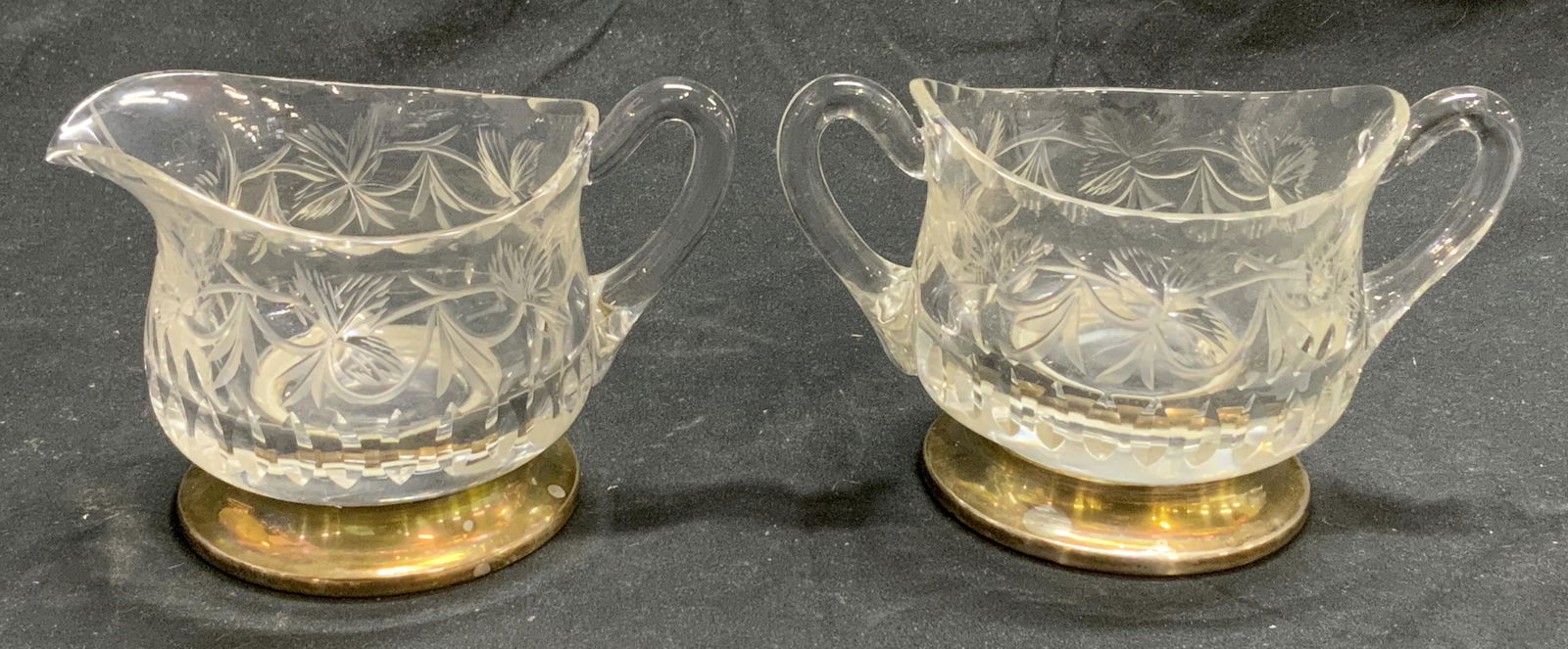 Set HAWKES STERLING Silver Footed Creamer & Sugar (1 of 9)