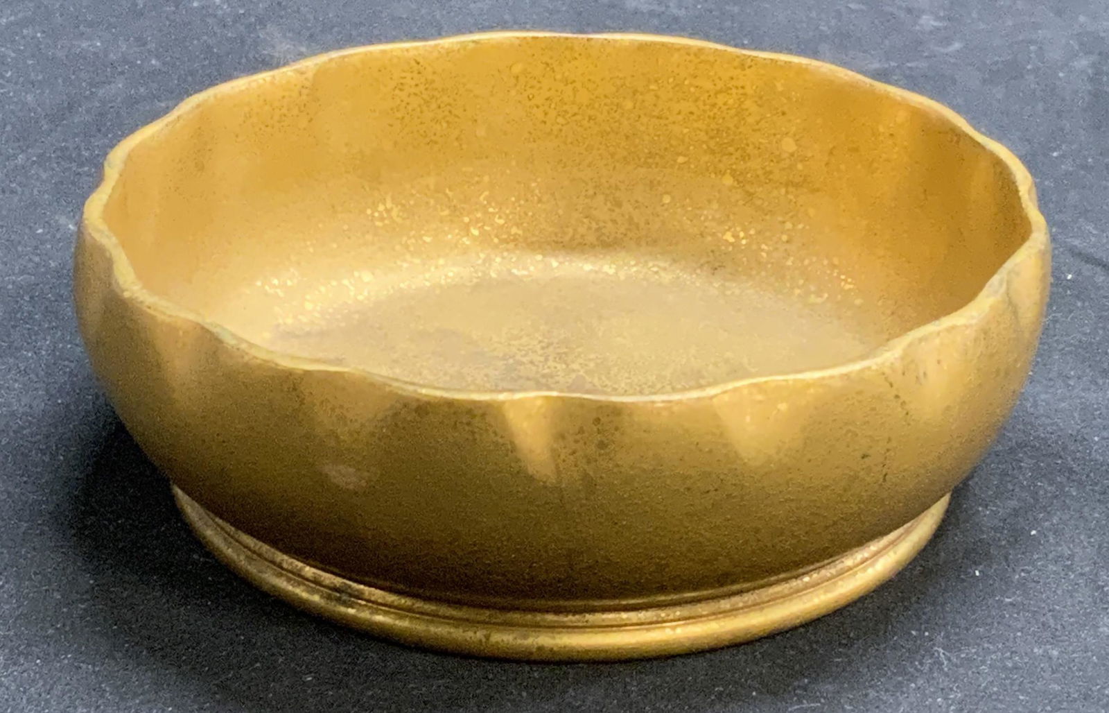 Antique TIFFANY #1713 Scalloped Gilt Bronze Bowl (1 of 8)
