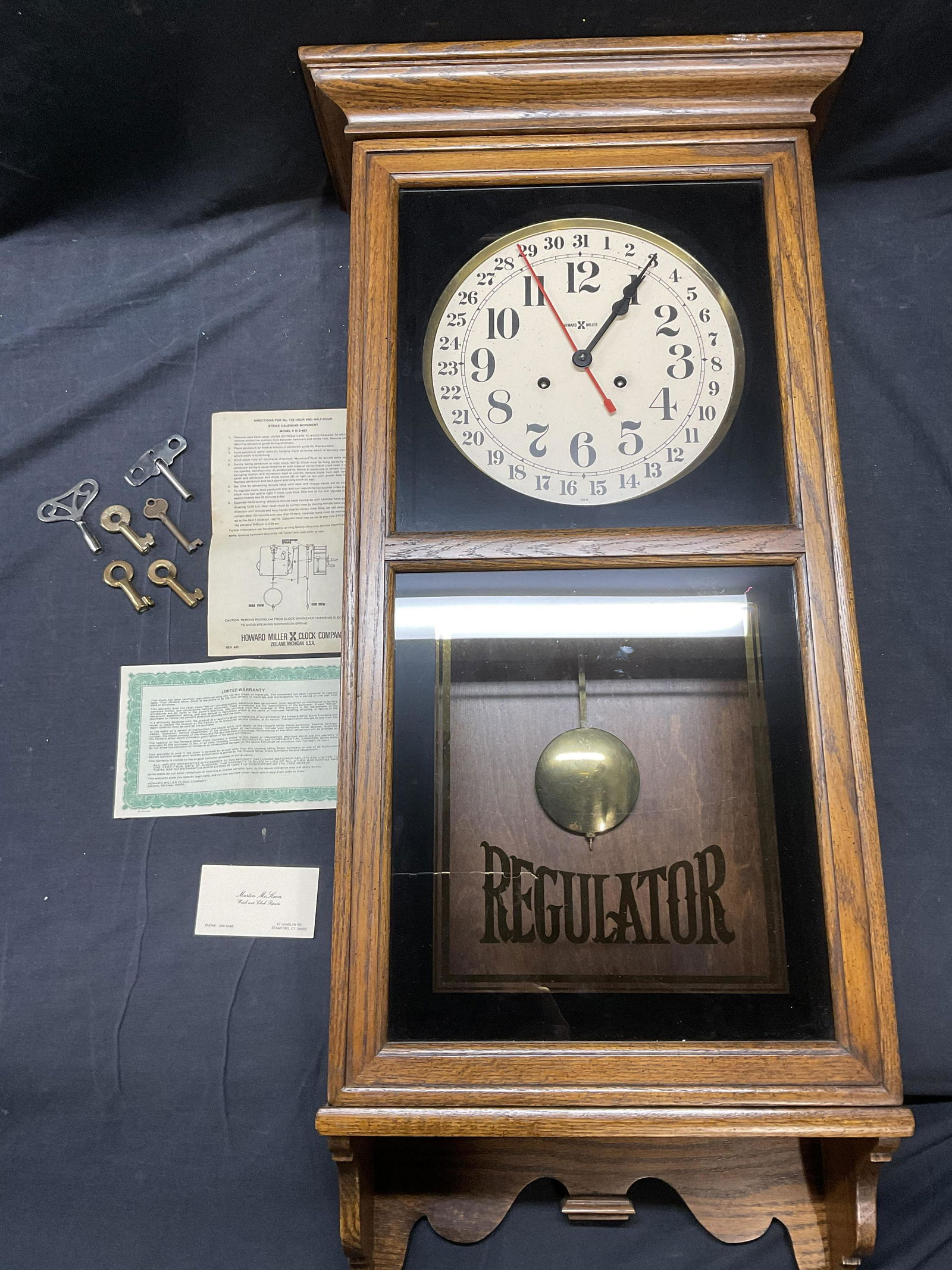 Howard Miller Regulator Wall Clock (0220) on Feb 15, 2023 The