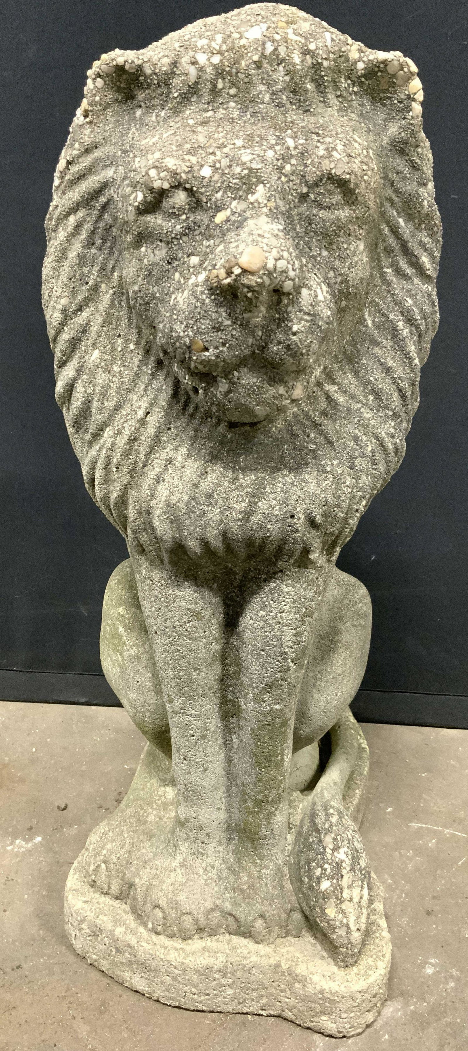 Cast Stone Lion Garden Statuary 20 IN H (1 of 8)