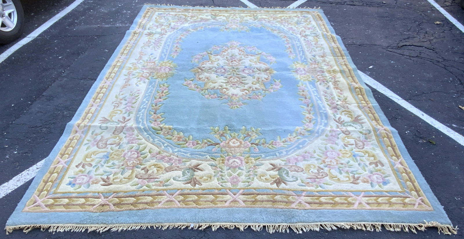 Vntg Oversized Hand Woven Oriental Wool Pile Rug (1 of 10)