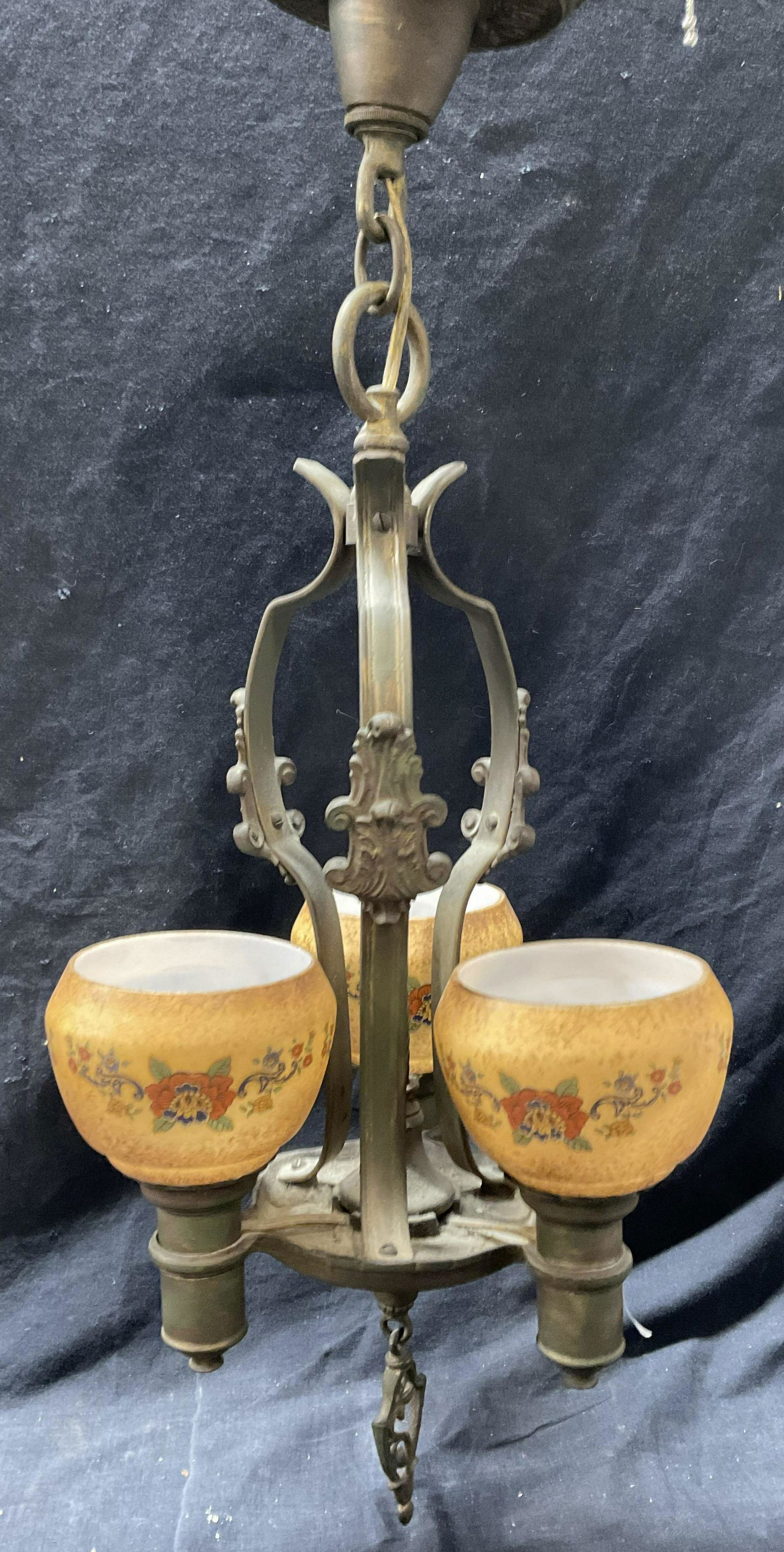 3 Arm Vintage Iron Chandelier (1 of 7)