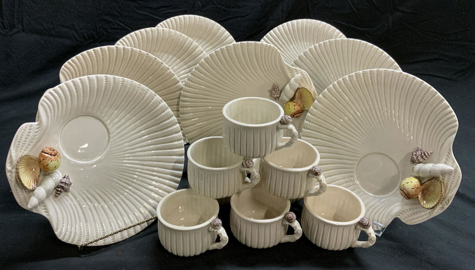 Vintage FITZ & FLOYD 16 Piece Seashell Dessert Set (1 of 10)