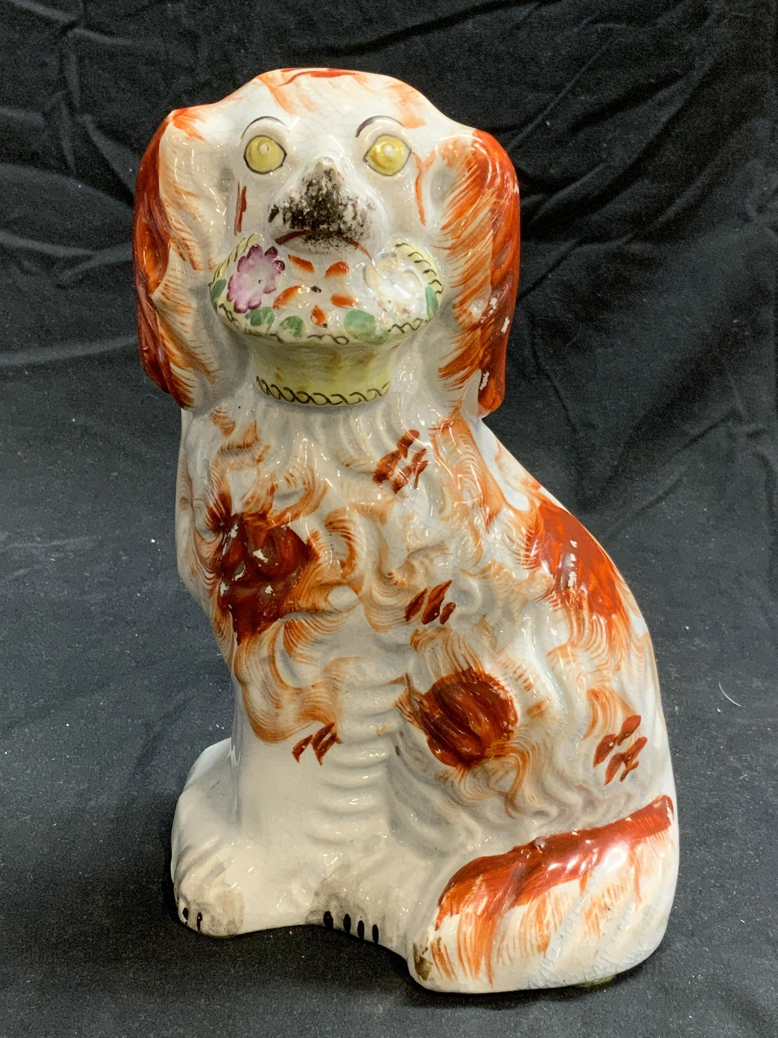 Antique STAFFORDSHIRE Ceramic Spaniel Figurine (1 of 6)