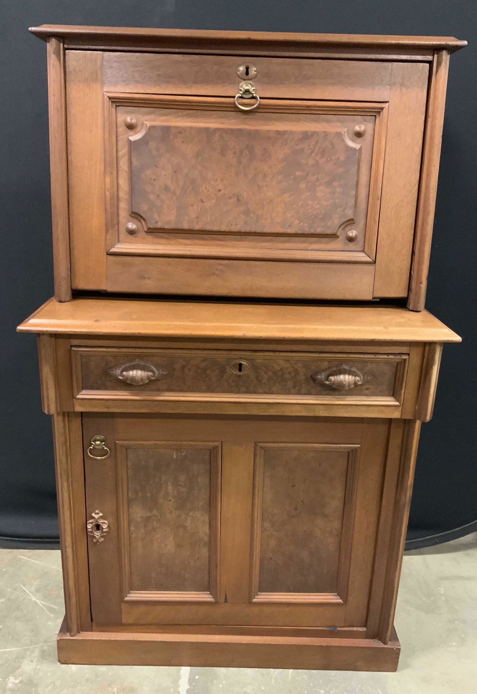 Vintage Wooden Drop Front Desk (1 of 10)