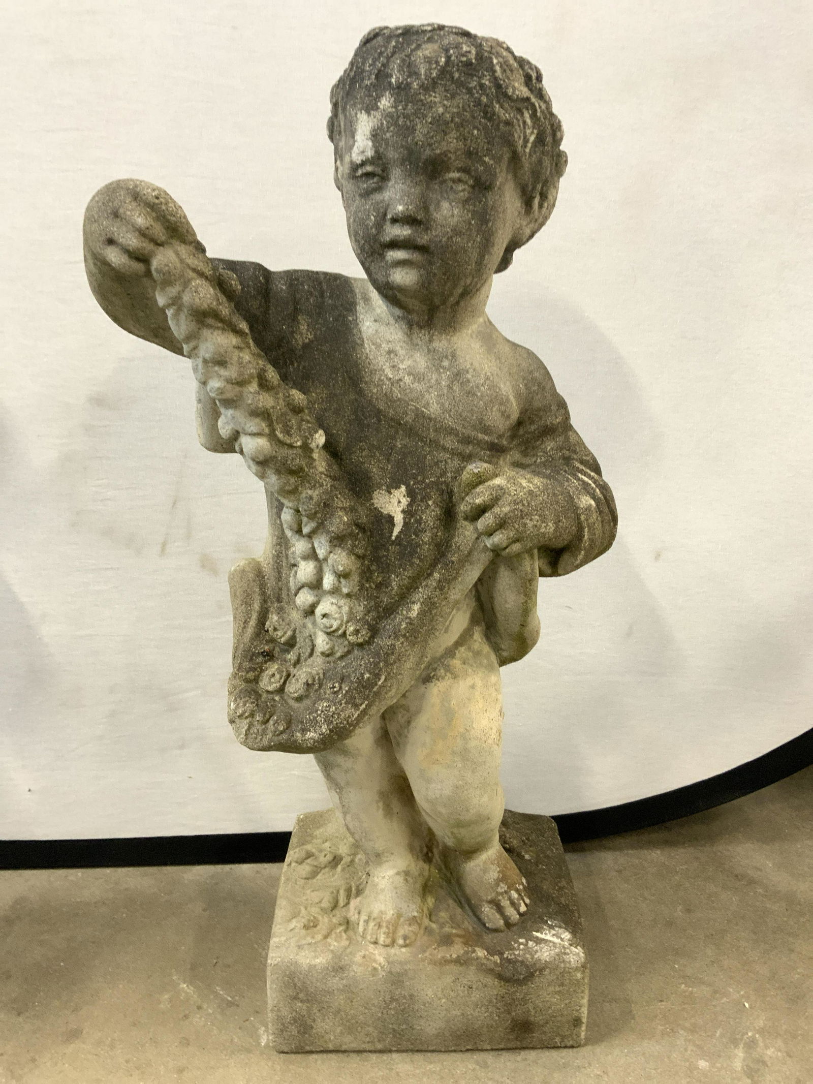 Vintage Cement Garden Statuary Of Child 25inH (1 of 10)