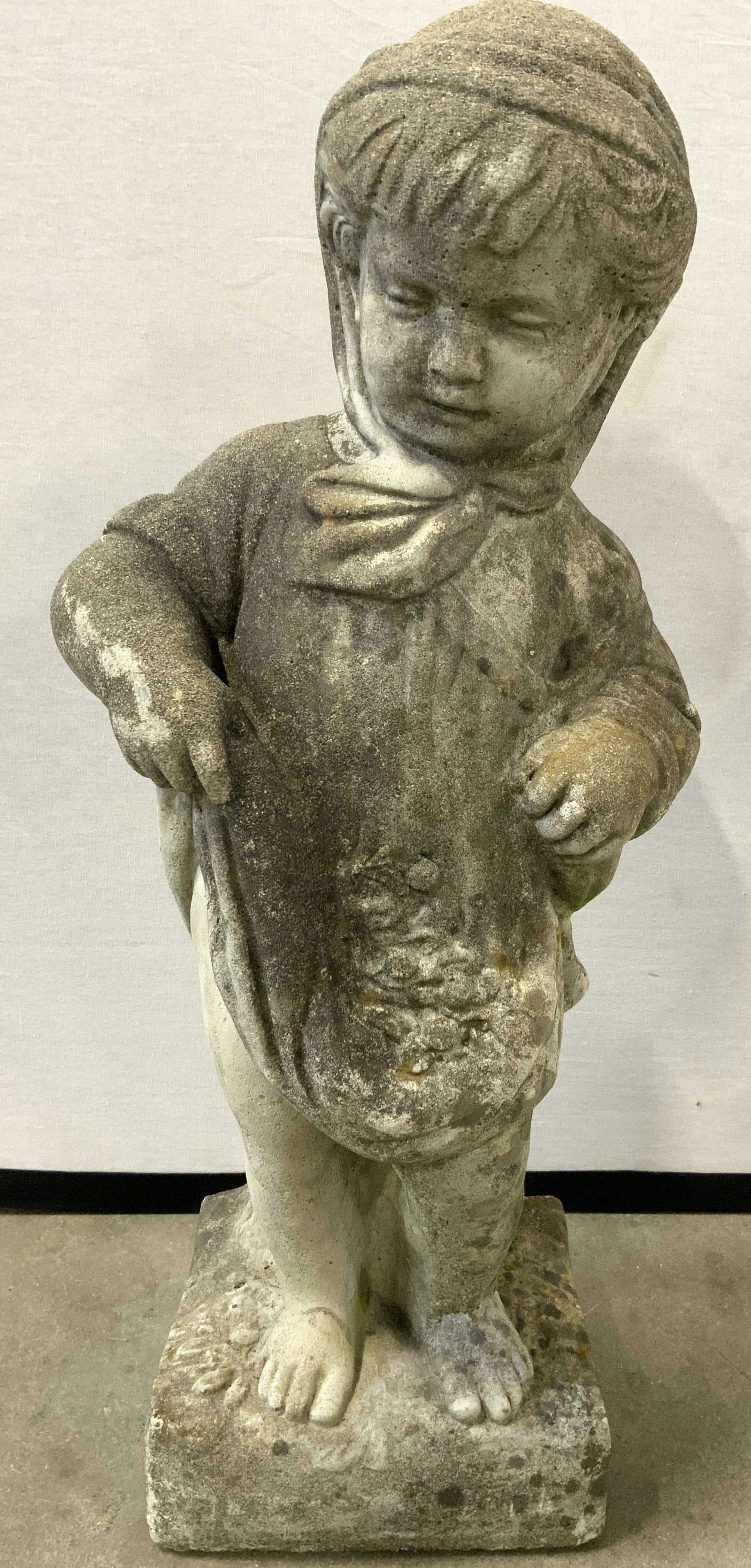 Vintage Cement Garden Statuary Of Child 25inH (1 of 9)