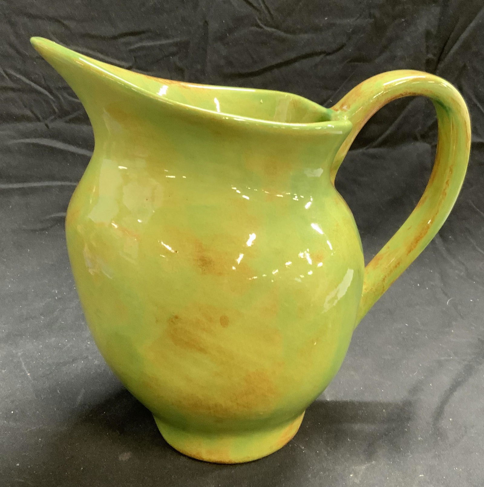 Signed ARS Vintage Green Pottery Pitcher (1 of 6)