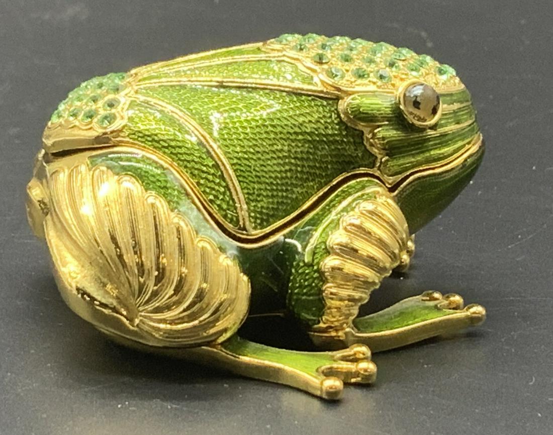 Signed Lmt Edition Enamel Crystal Frog Trinket Box (1 of 7)