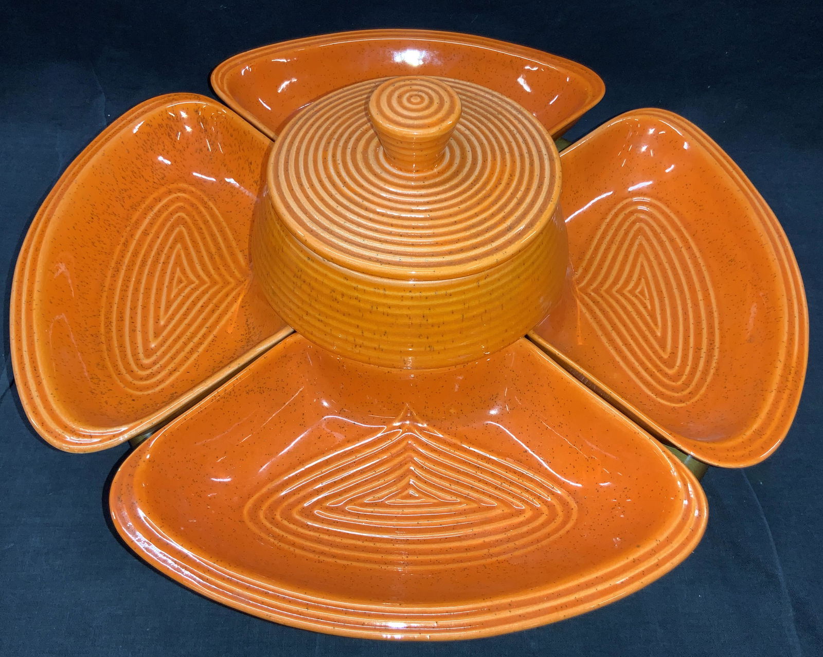 Vintage MCM Style California Pottery W Lazy Susan (1 of 12)