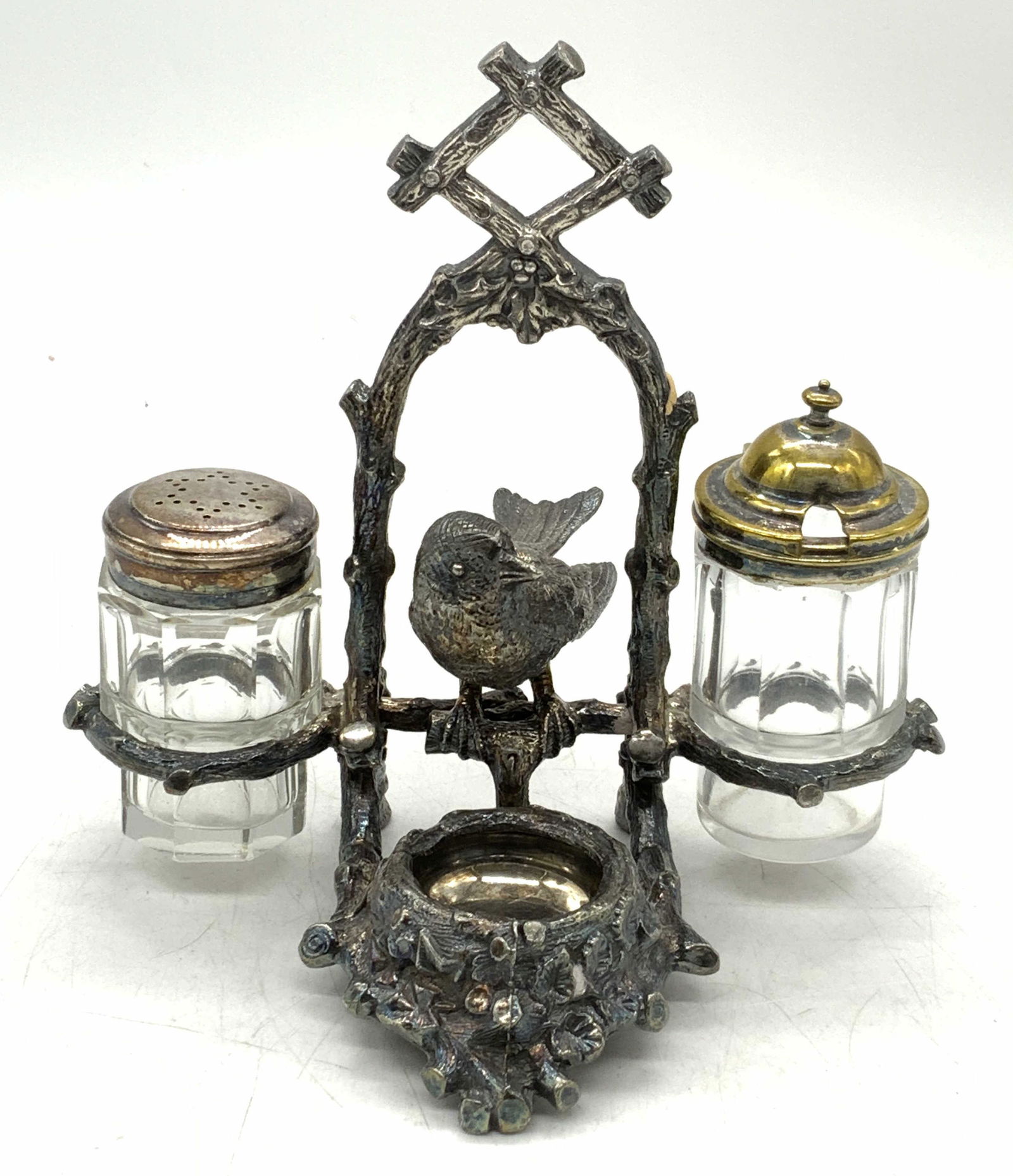 Victorian Silver Plate Condiment Service England (1 of 9)