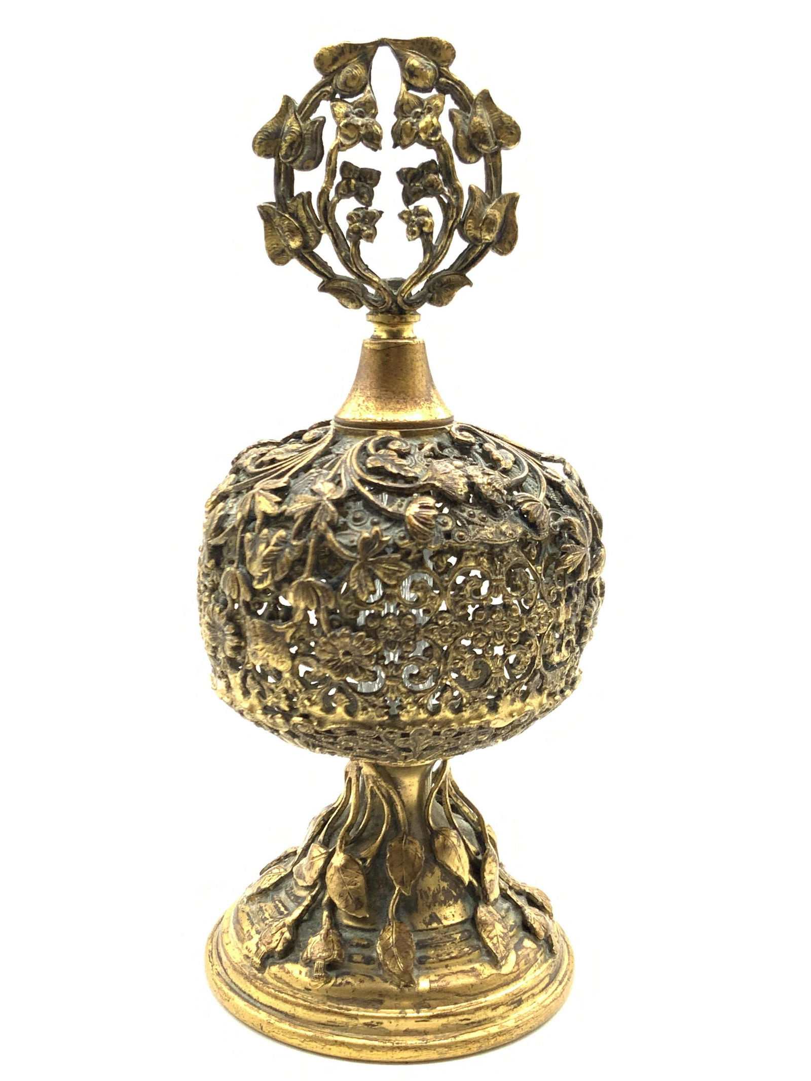 Apollo Signed Antique Ornate Metal Perfume Bottle (1 of 13)