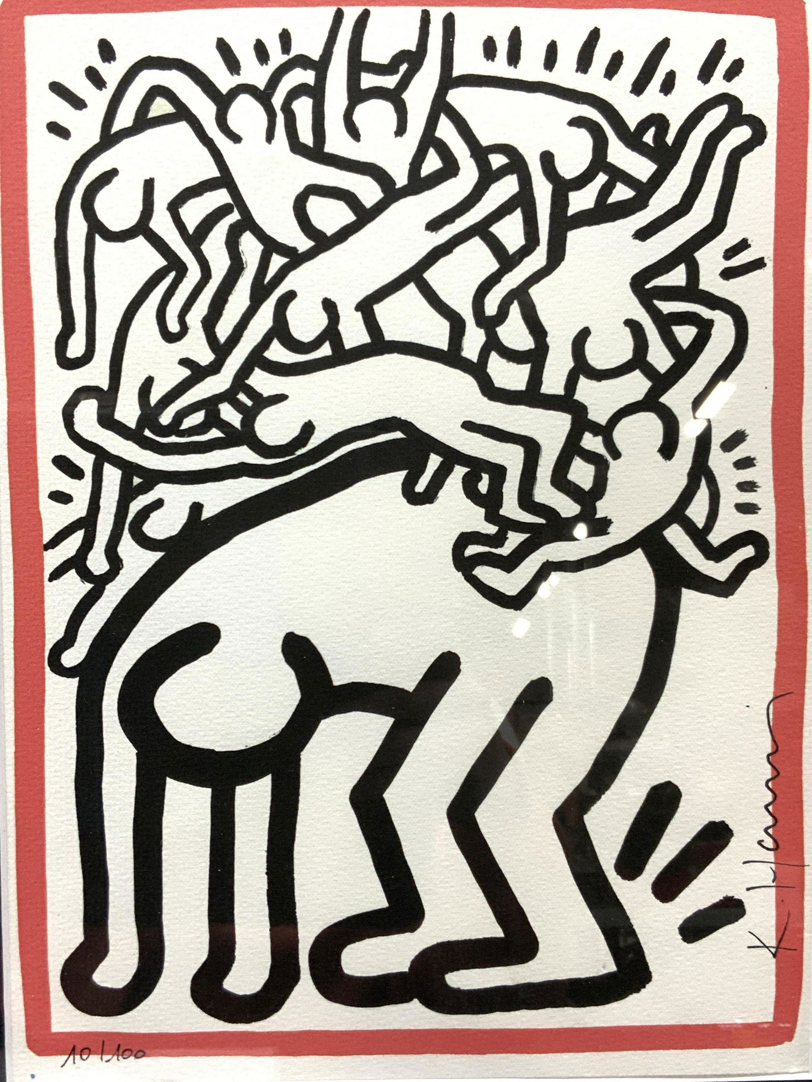 ATTR KEITH Haring Signed Figures Lithograph (1 of 11)