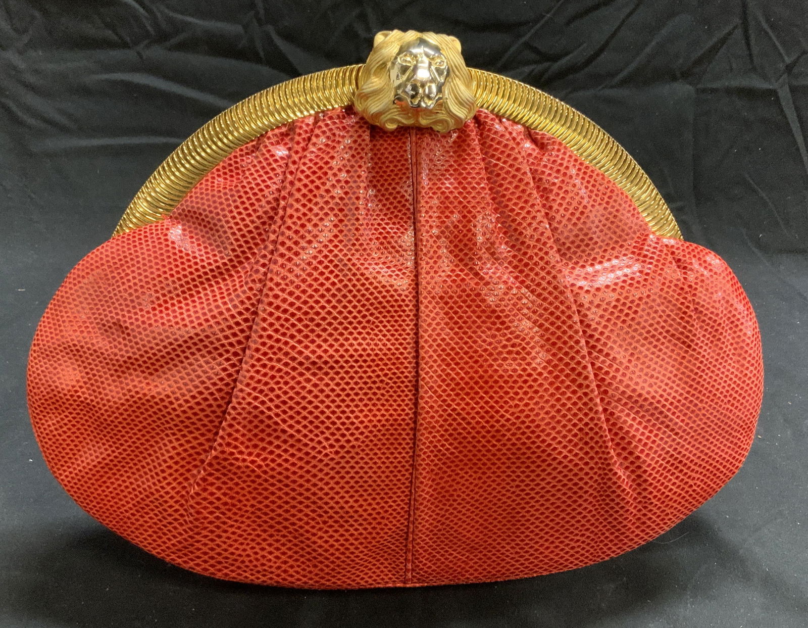 Vintage JUDITH LEIBER Red Snakeskin Handbag (1 of 9)