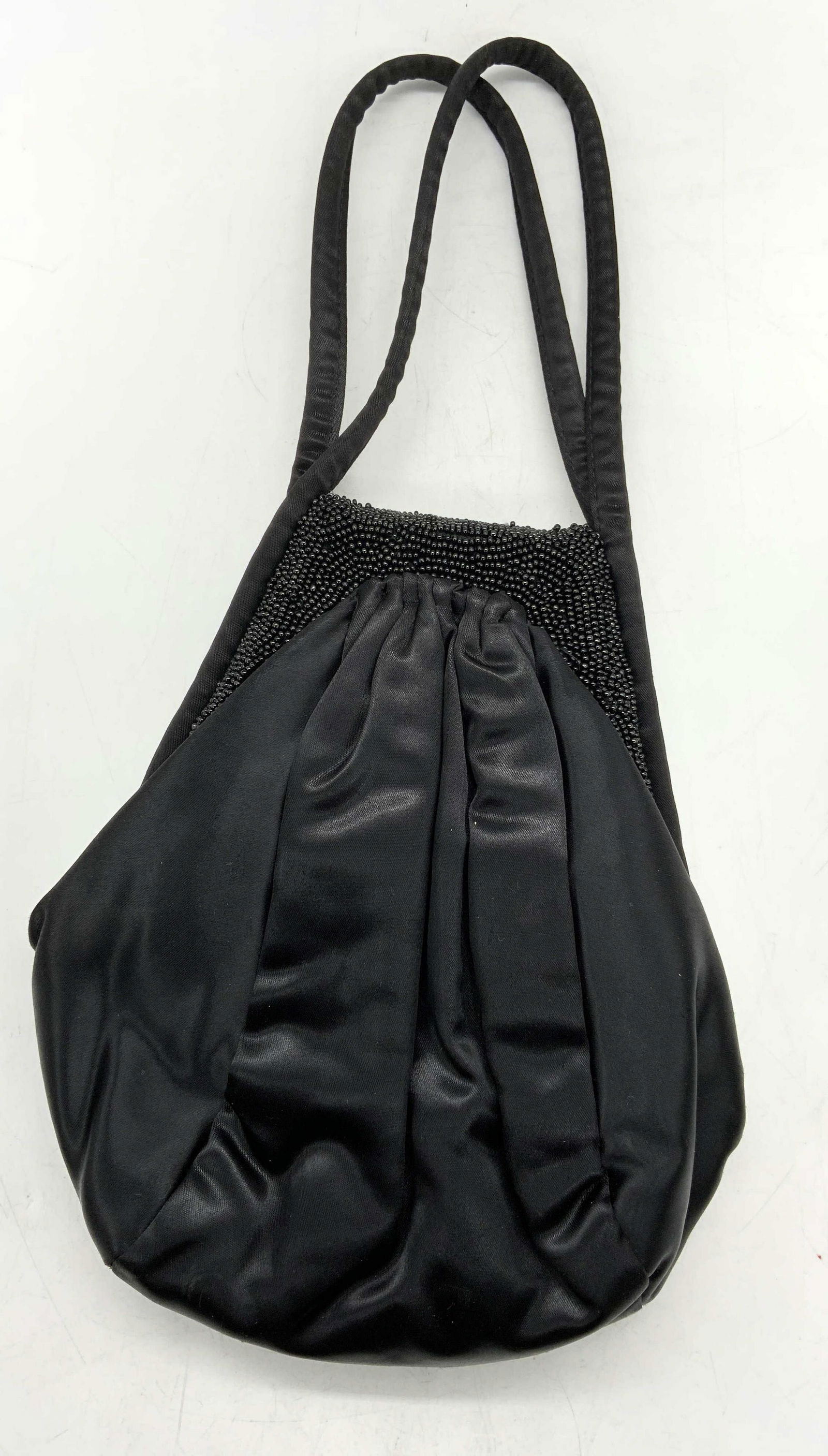 FURMAN Black Satin Beaded Evening Bag (1 of 6)