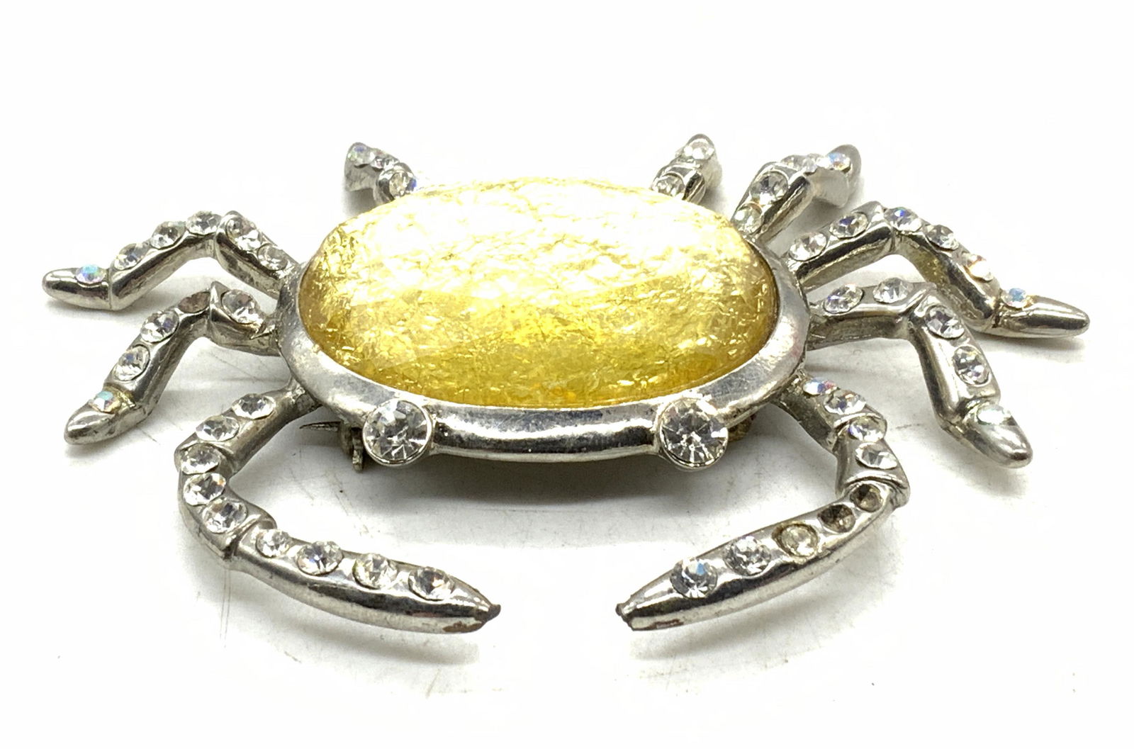 Bejeweled Crystal crab Statement Brooch (1 of 6)