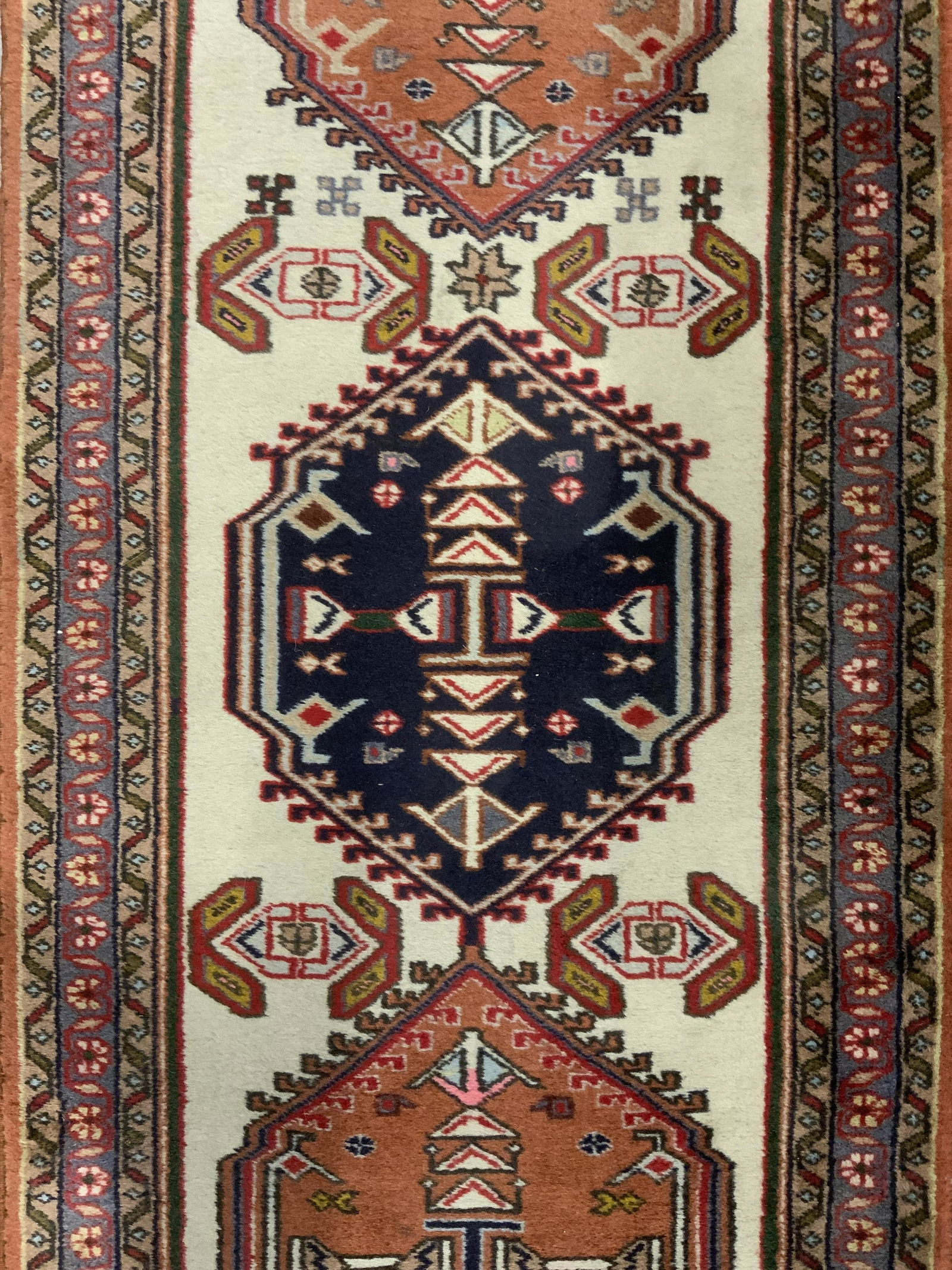 Vintage Handmade Caucasian Fringed Wool Runner (1 of 10)