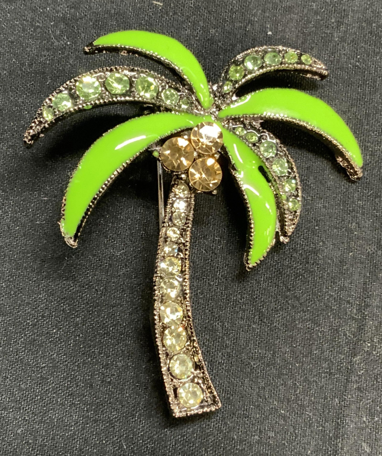 Bejeweled & Enameled Palm Tree Brooch (1 of 6)
