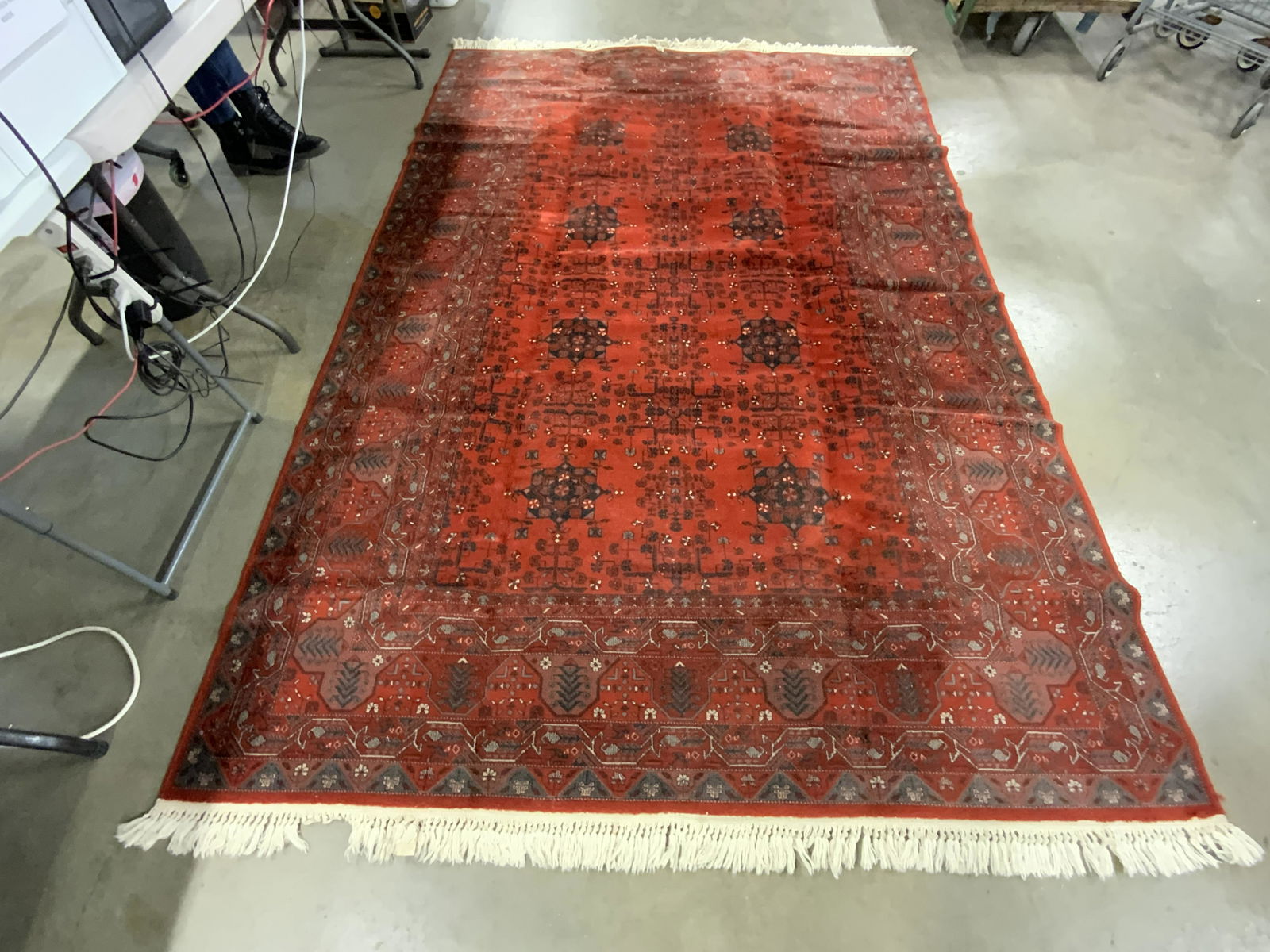 KASHIMAR Belgian Brick Red Fringe Trim Rug (1 of 11)
