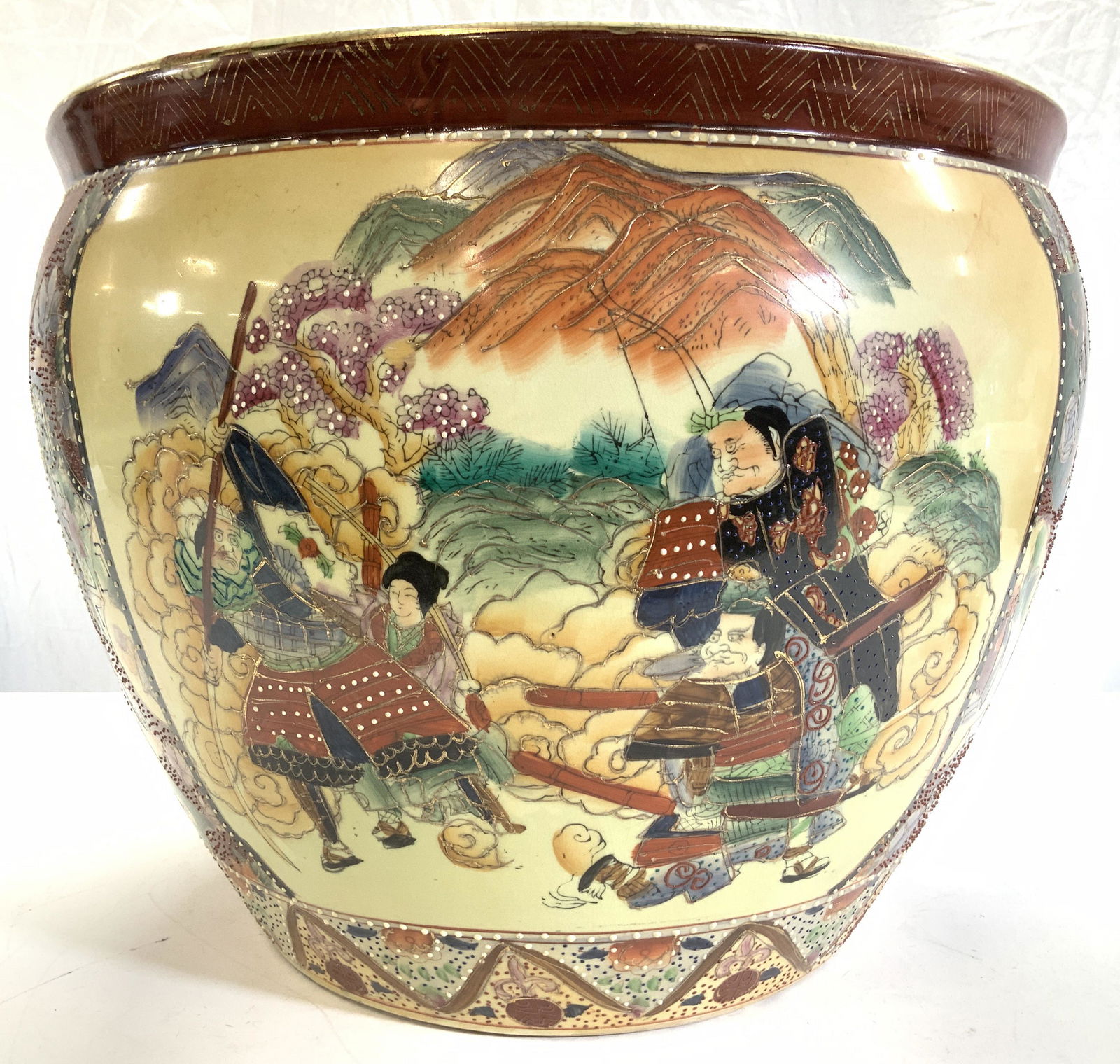Hand Painted Oversized Asian Satsuma Planter (1 of 9)