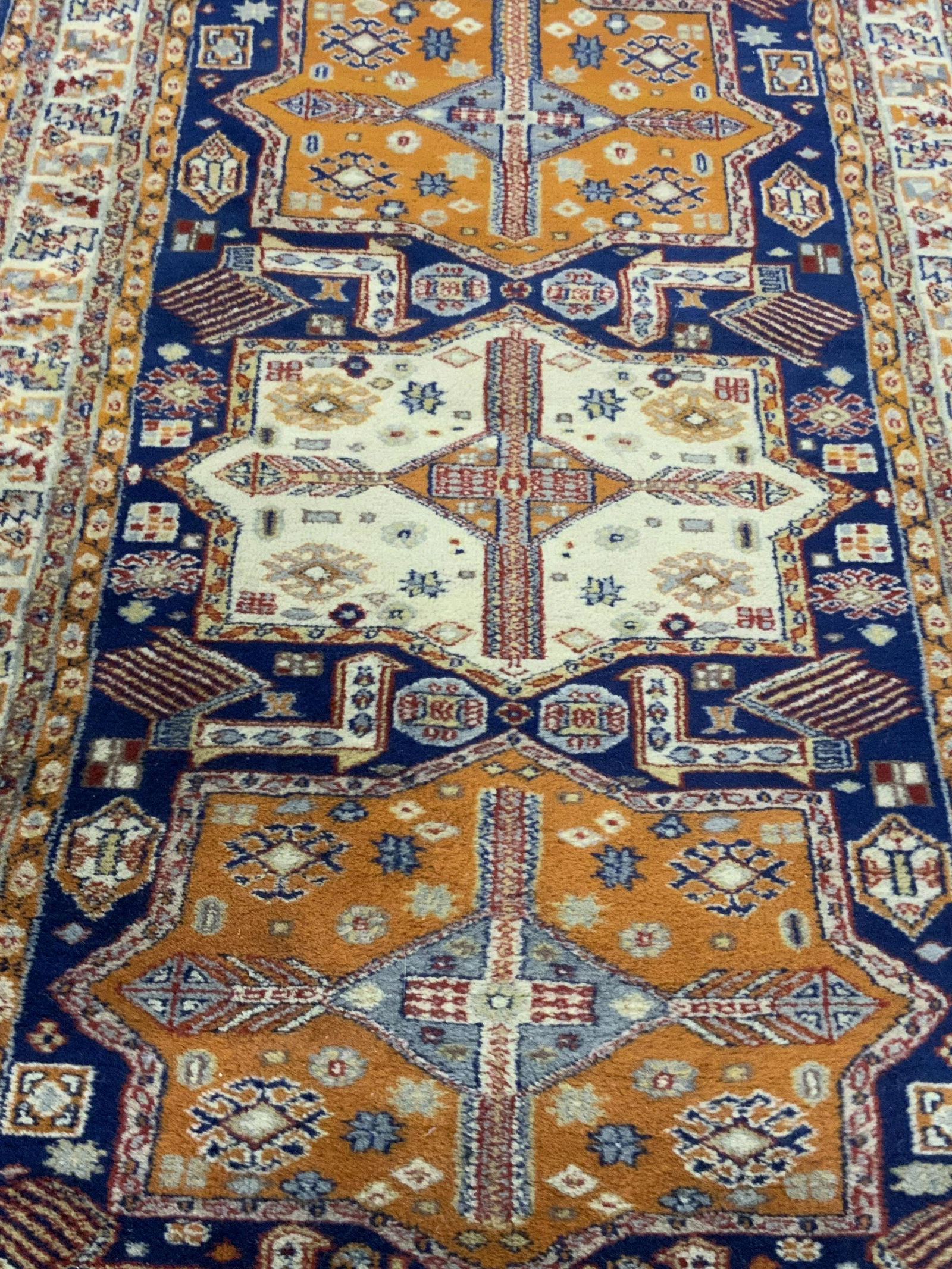 Vintage Turkish Geometric Pattern Fringe Trim Rug (1 of 11)