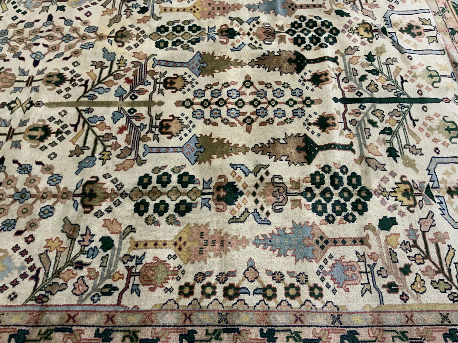 Room Sized Floral Pattern Fringe Trim Rug (1 of 13)