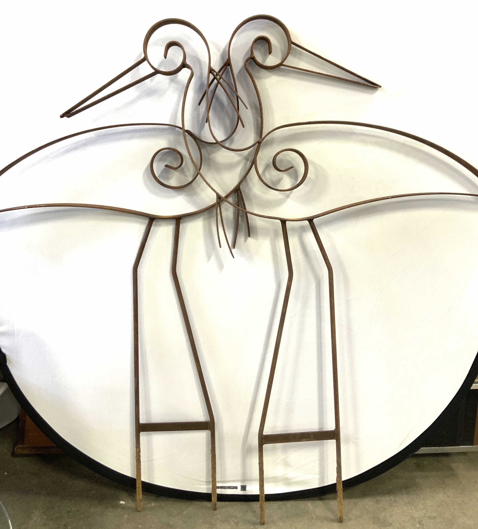 Pair XL Vintage Iron Crane Garden Sculptures 4ft7i (1 of 8)