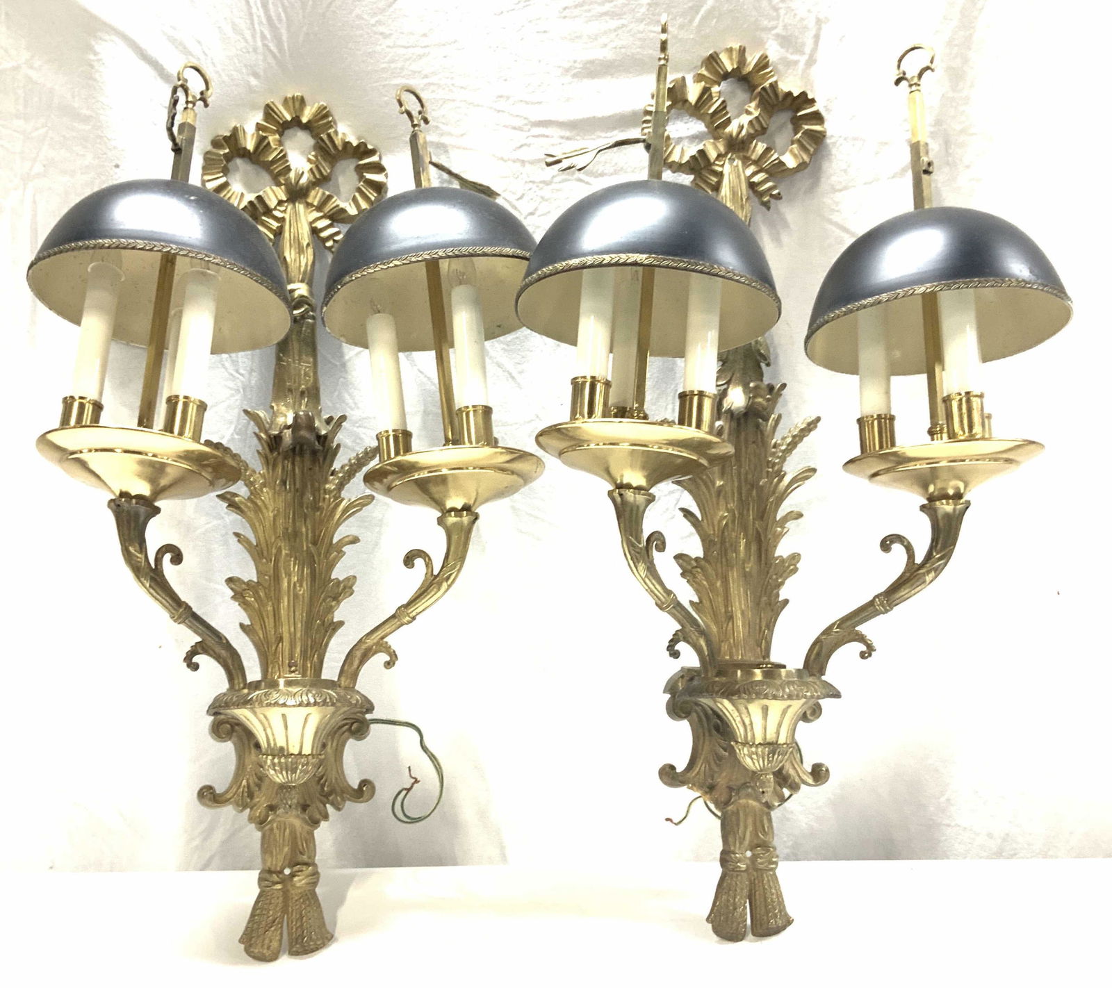 French Rococo Pair Dble Bouillotte Light Sconces (1 of 15)