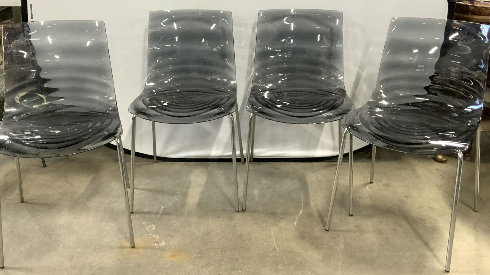 Set 4 CALLIGARIS L EAU Acrylic Side Chairs, Italy (1 of 11)