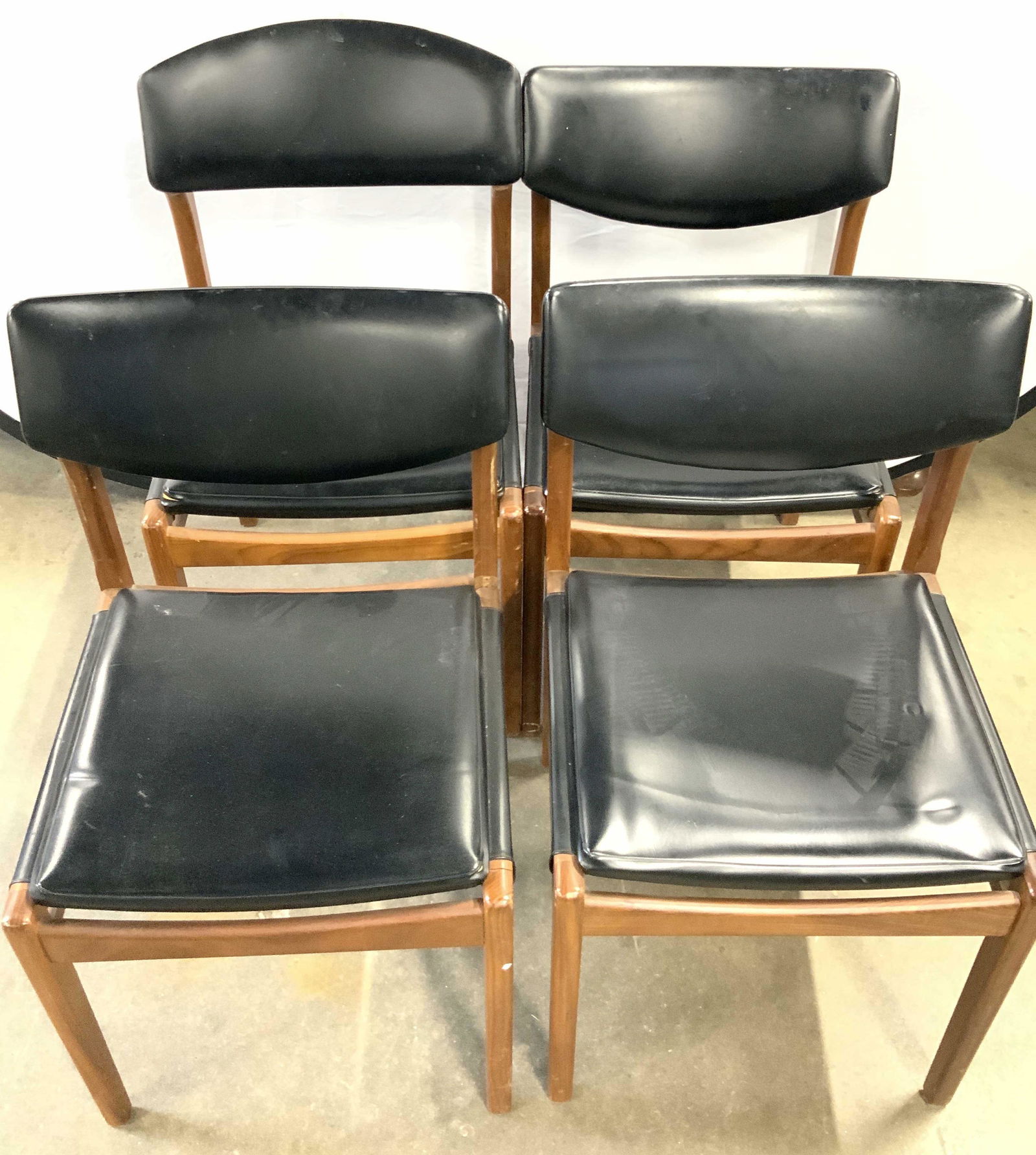 Set 4 Rosewood & Leather Upholstered Side Chairs (1 of 13)