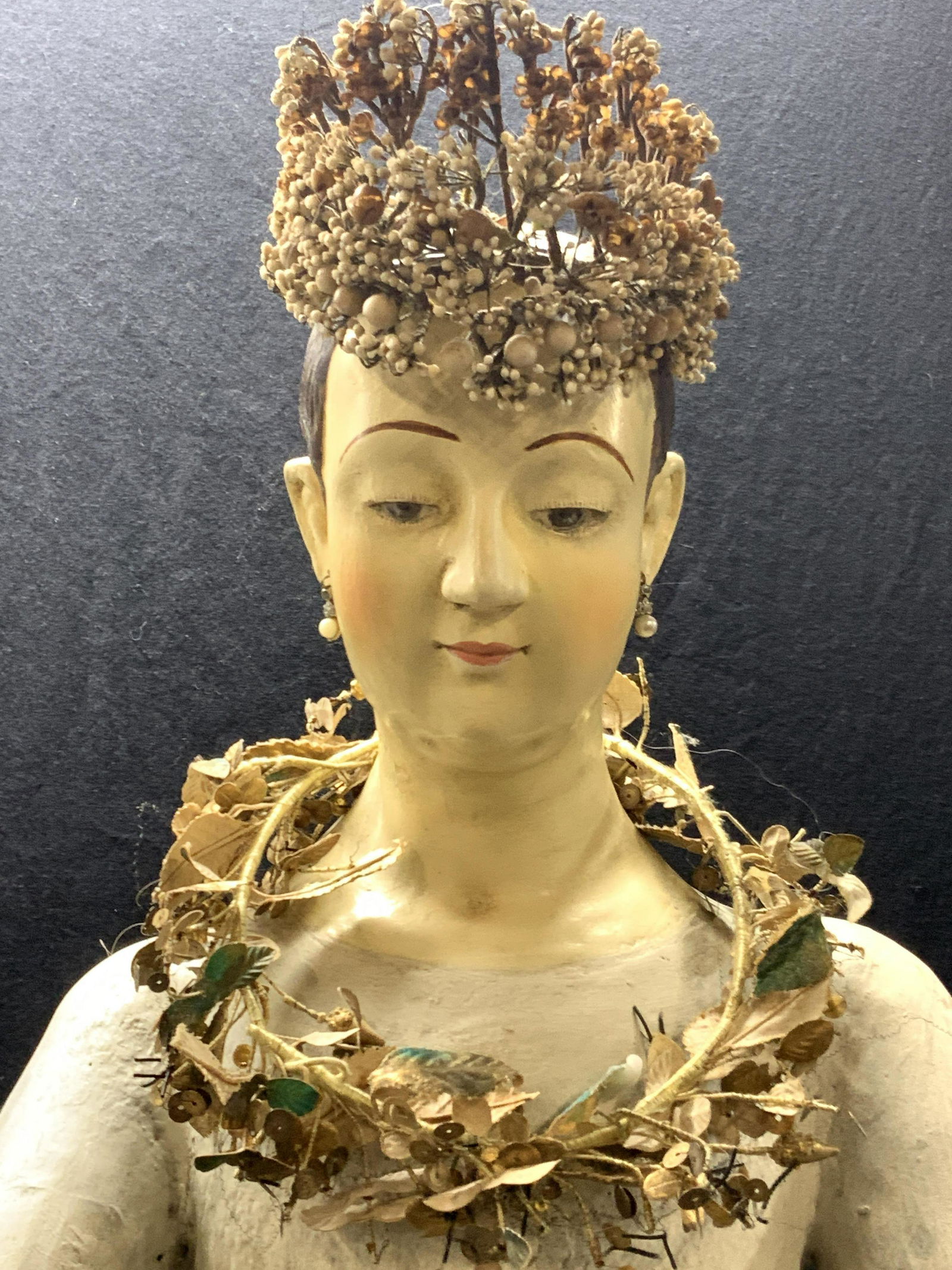 47 Inch Tall Antique Wooden SANTOS Doll (1 of 14)