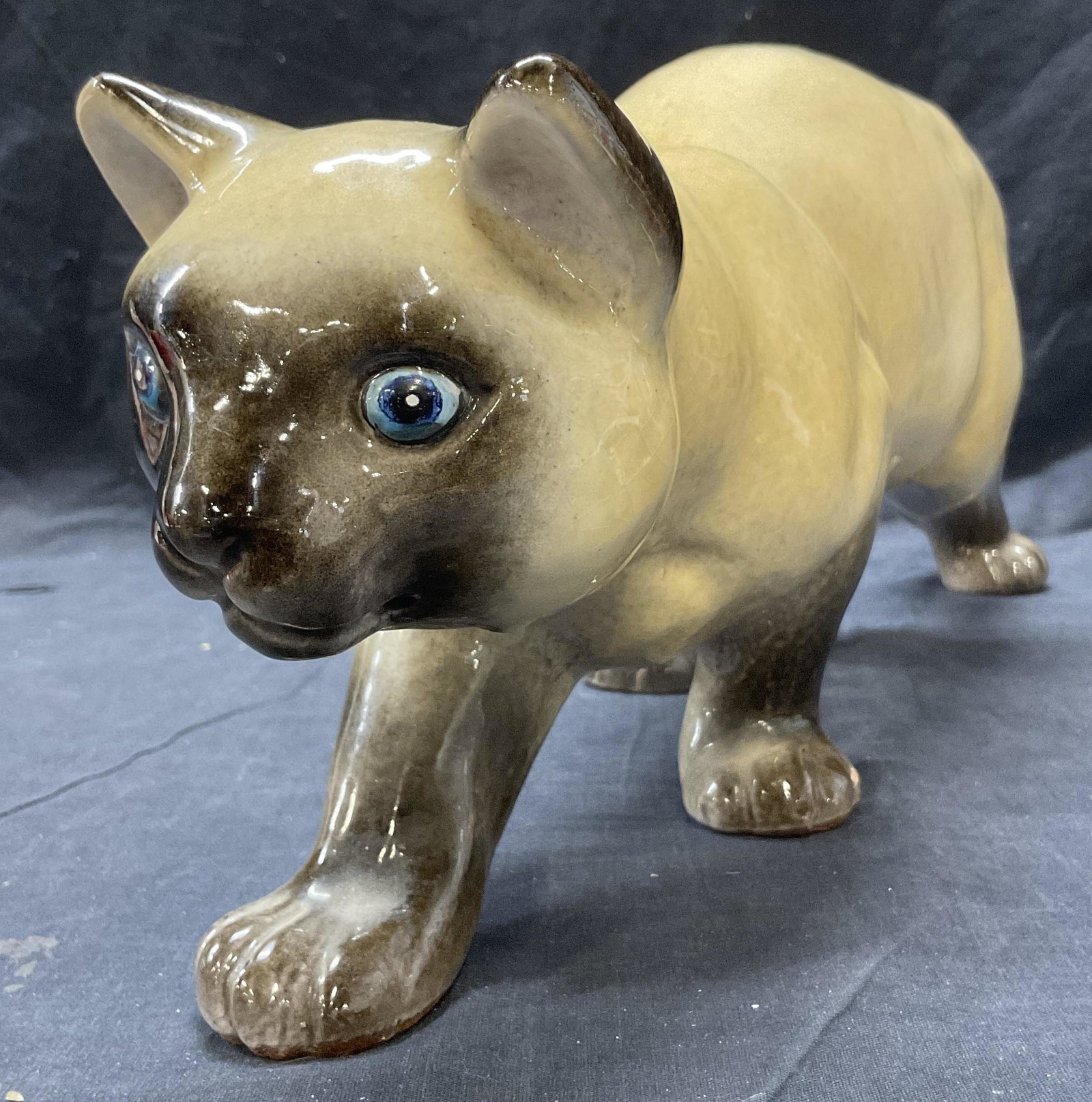 Glazed Ceramic Siamese Cat Figural (1 of 7)