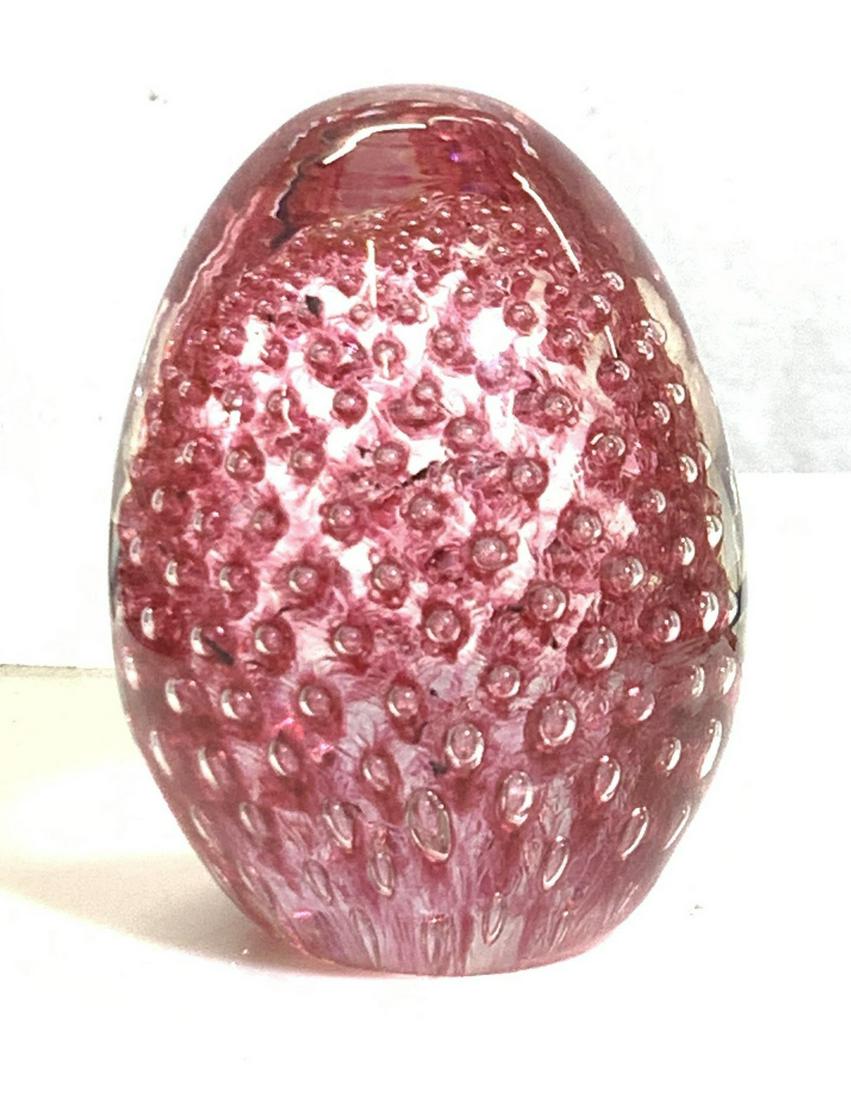 Murano Seguso Bubble Glass Egg Paperweight, Sgn (1 of 6)