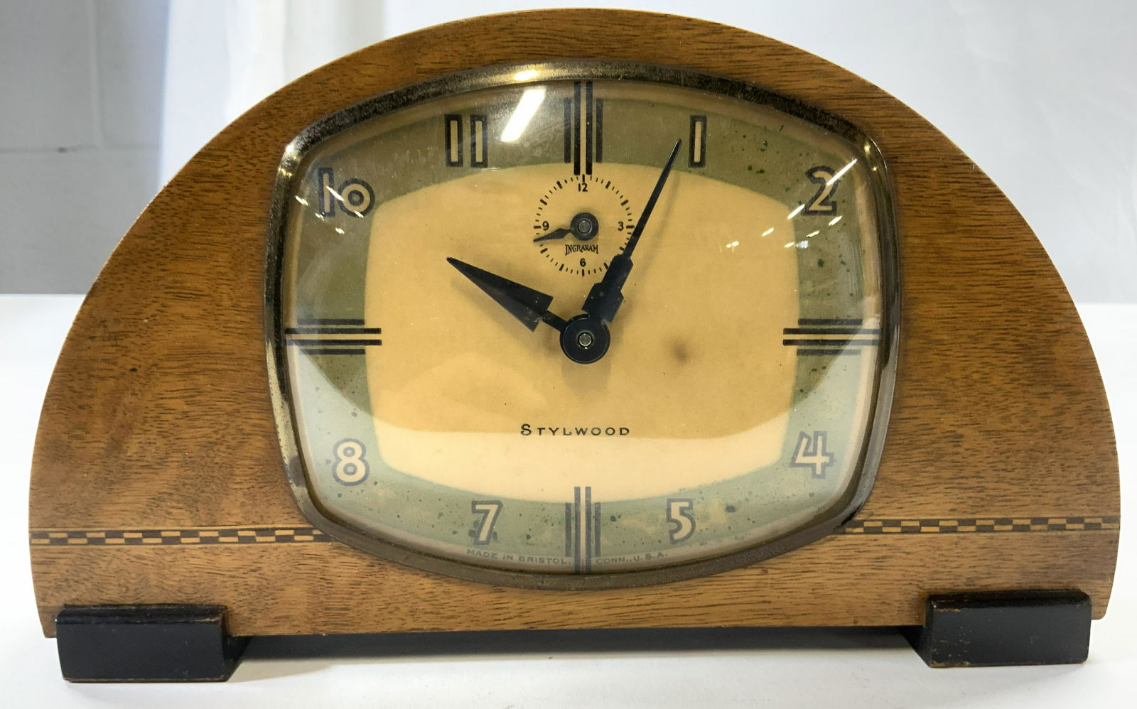 INGRAHAM STYLWOOD Art Deco Mantel Clock C. 1935 (1 of 9)