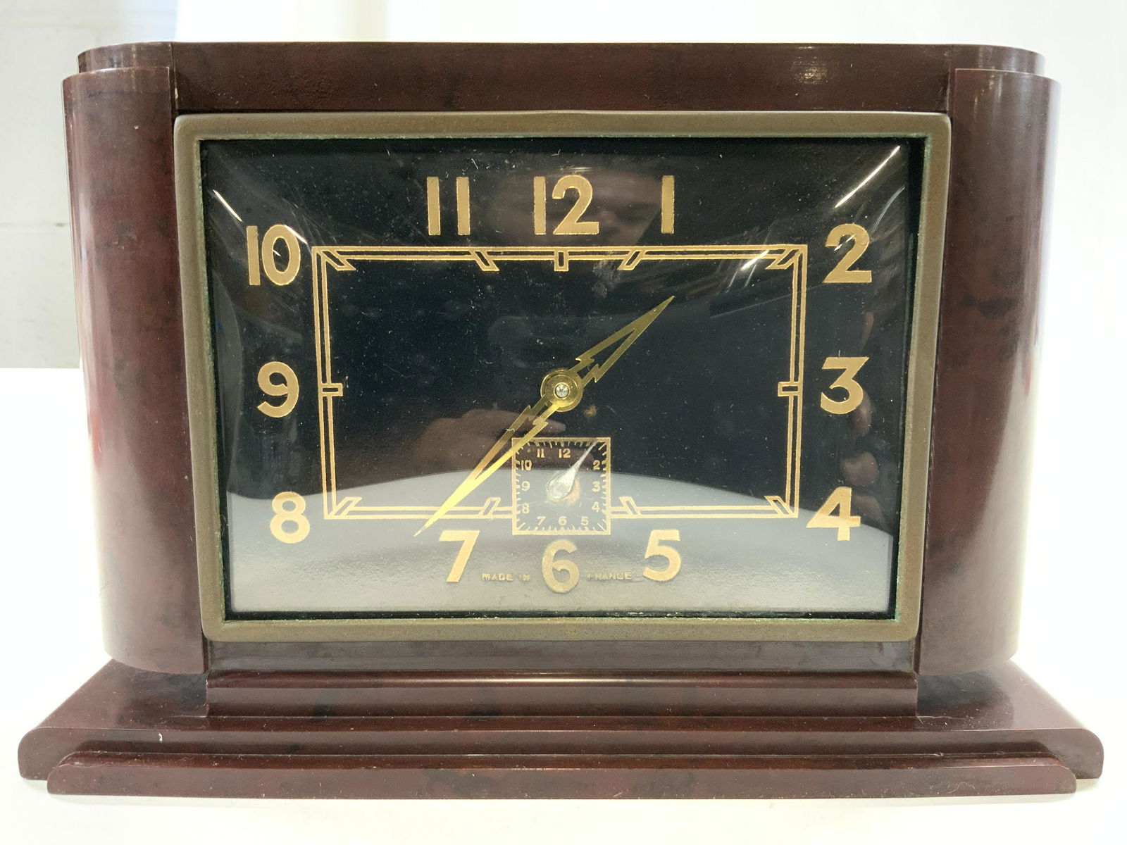 Vntg 1930s Art Deco Bakelite Mantel Clock FRANCE (1 of 9)