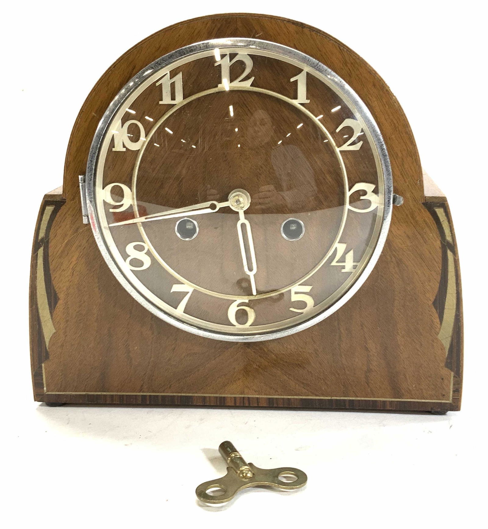Collectible Haller Art Deco Wood Mantle Clock (1 of 10)