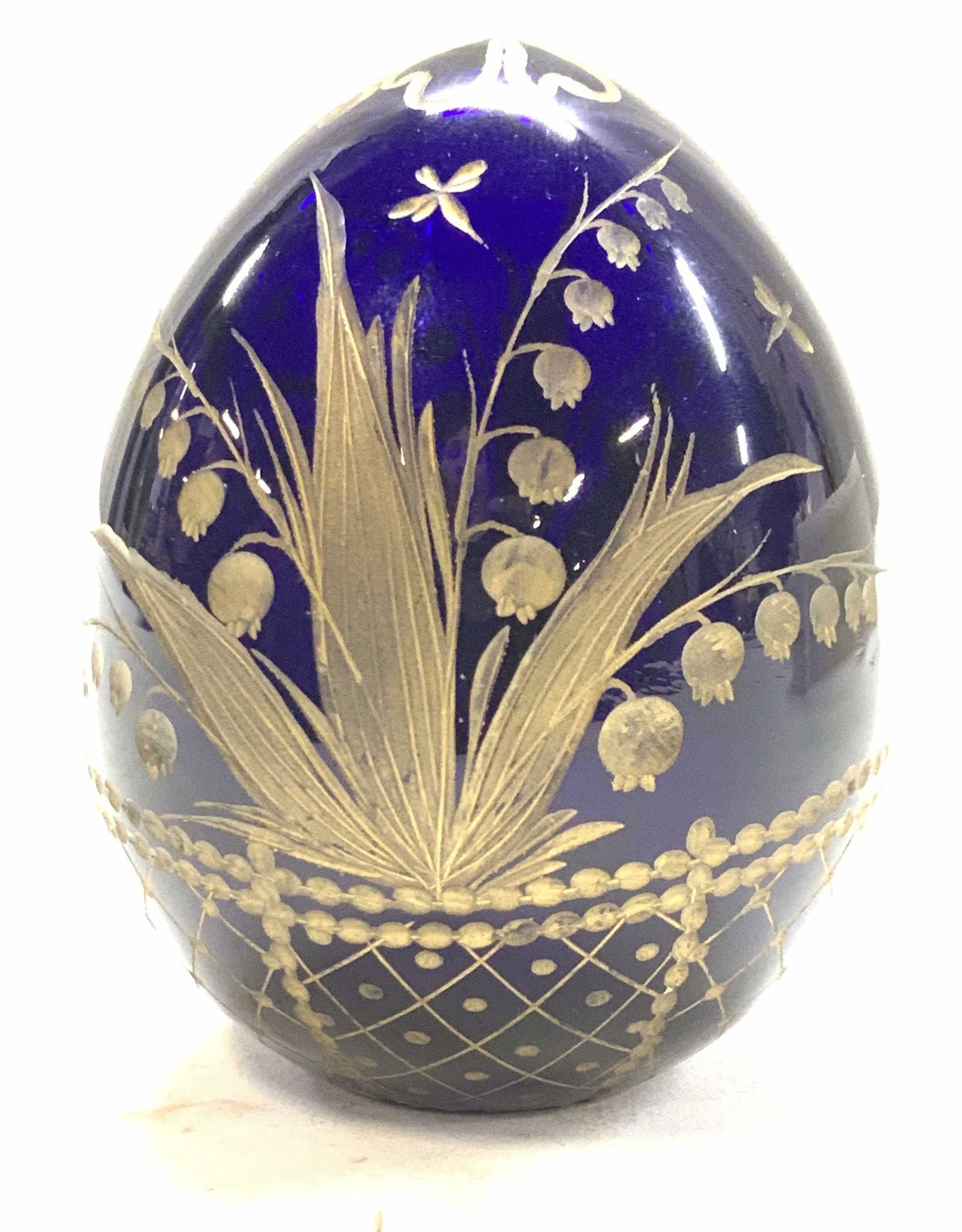 Collectible Russian Cobalt Blue Glass Egg (1 of 6)