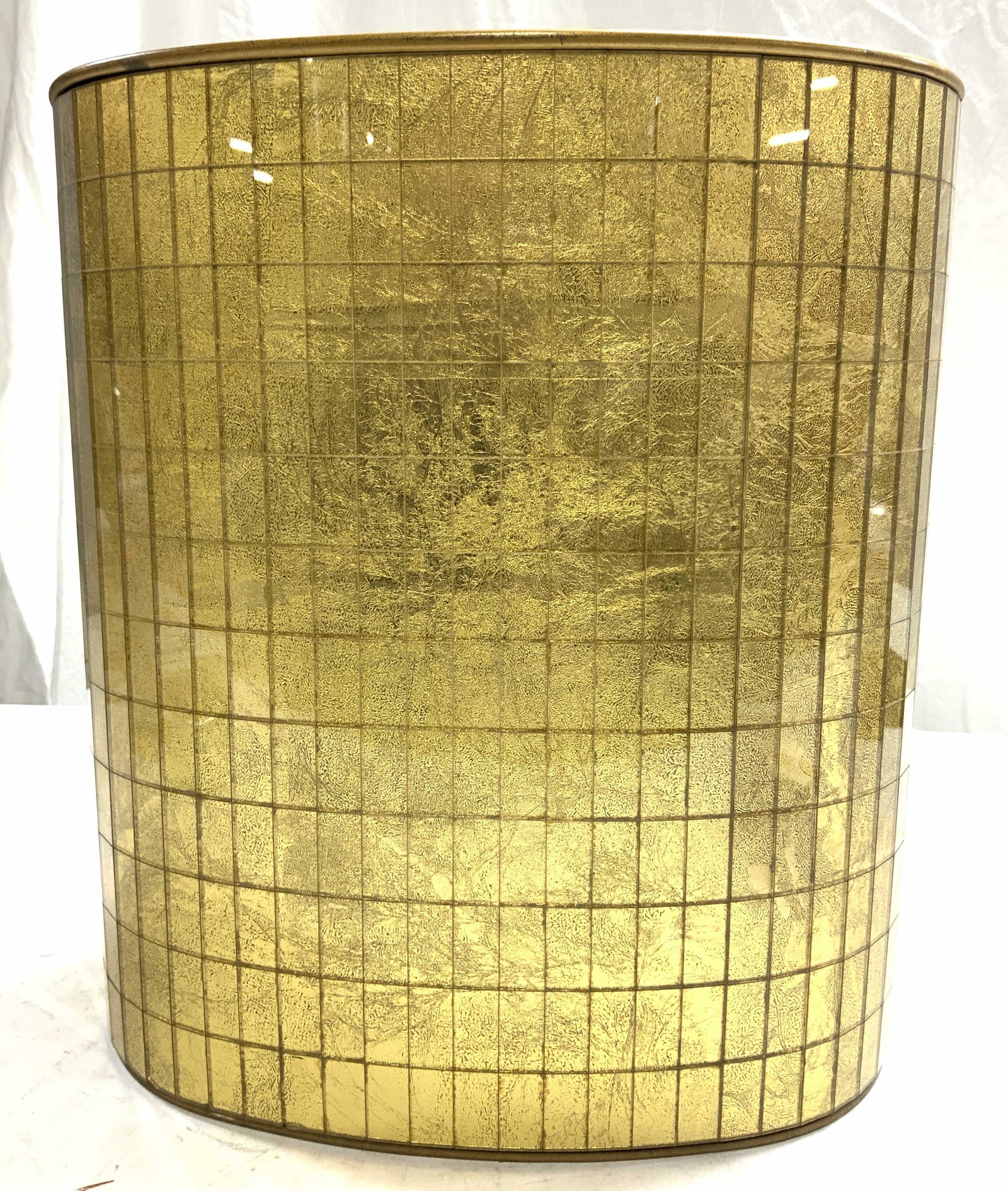 Oval Vessel W Glass Exterior Gold Toned (1 of 7)