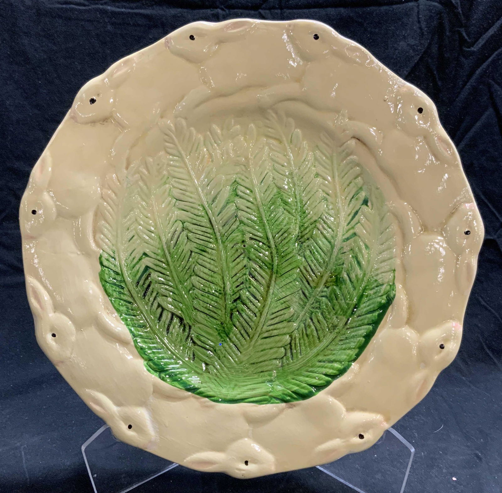 Hand Painted Ferm Motif Ceramic Plate (1 of 6)