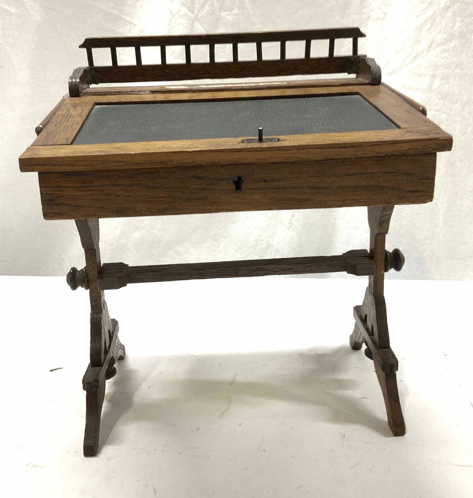 Oak Wood Miniature Doll Furniture Desk (1 of 8)