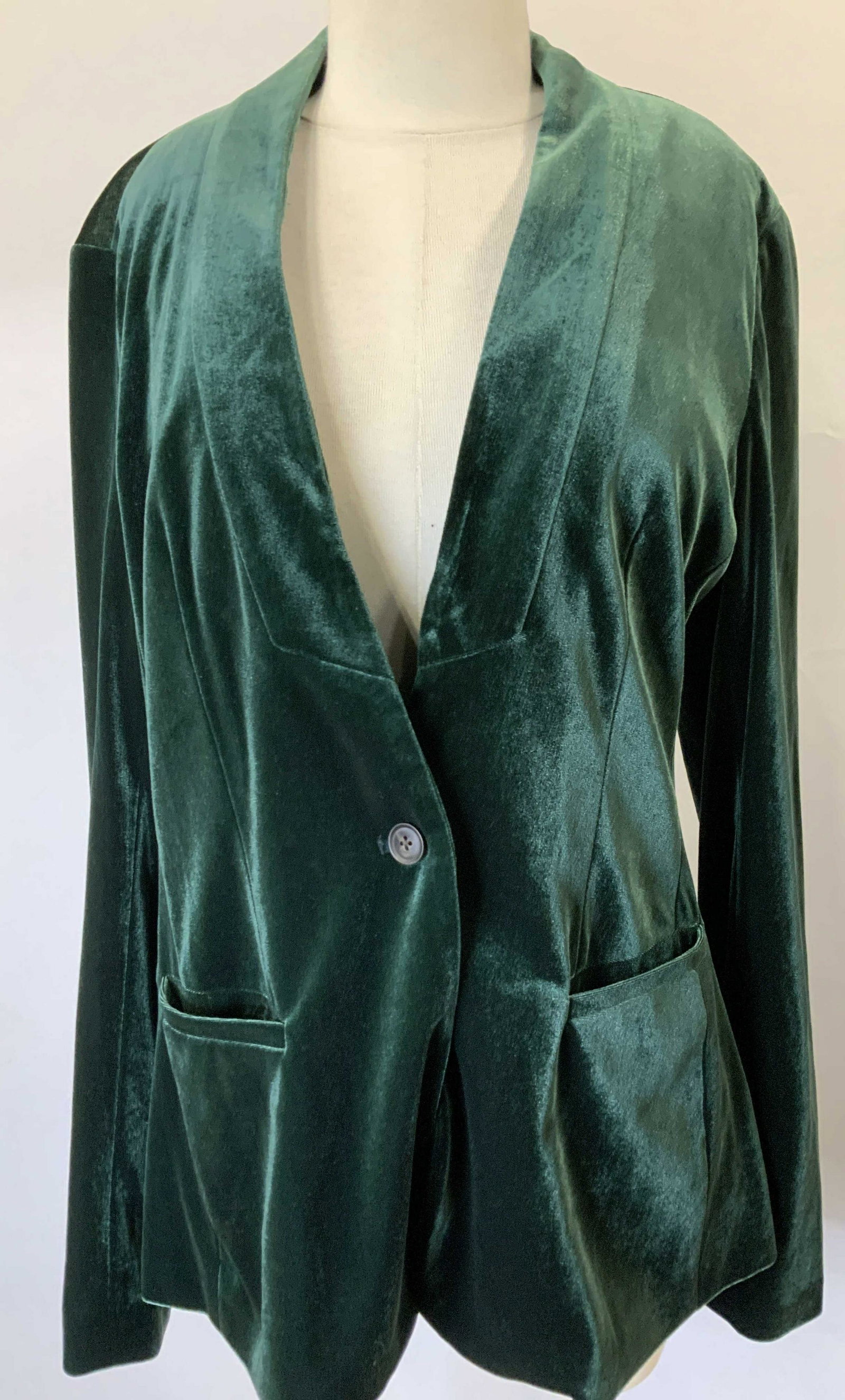 Old Navy Velour Blazer , NWOT: Shimmery green velour blazer ( polyester and spandex), size large floral interior lining. Hand pocket. New with out tags. Ladies wearables, old navy blazer, holiday clothing, velour blazer, Designer O