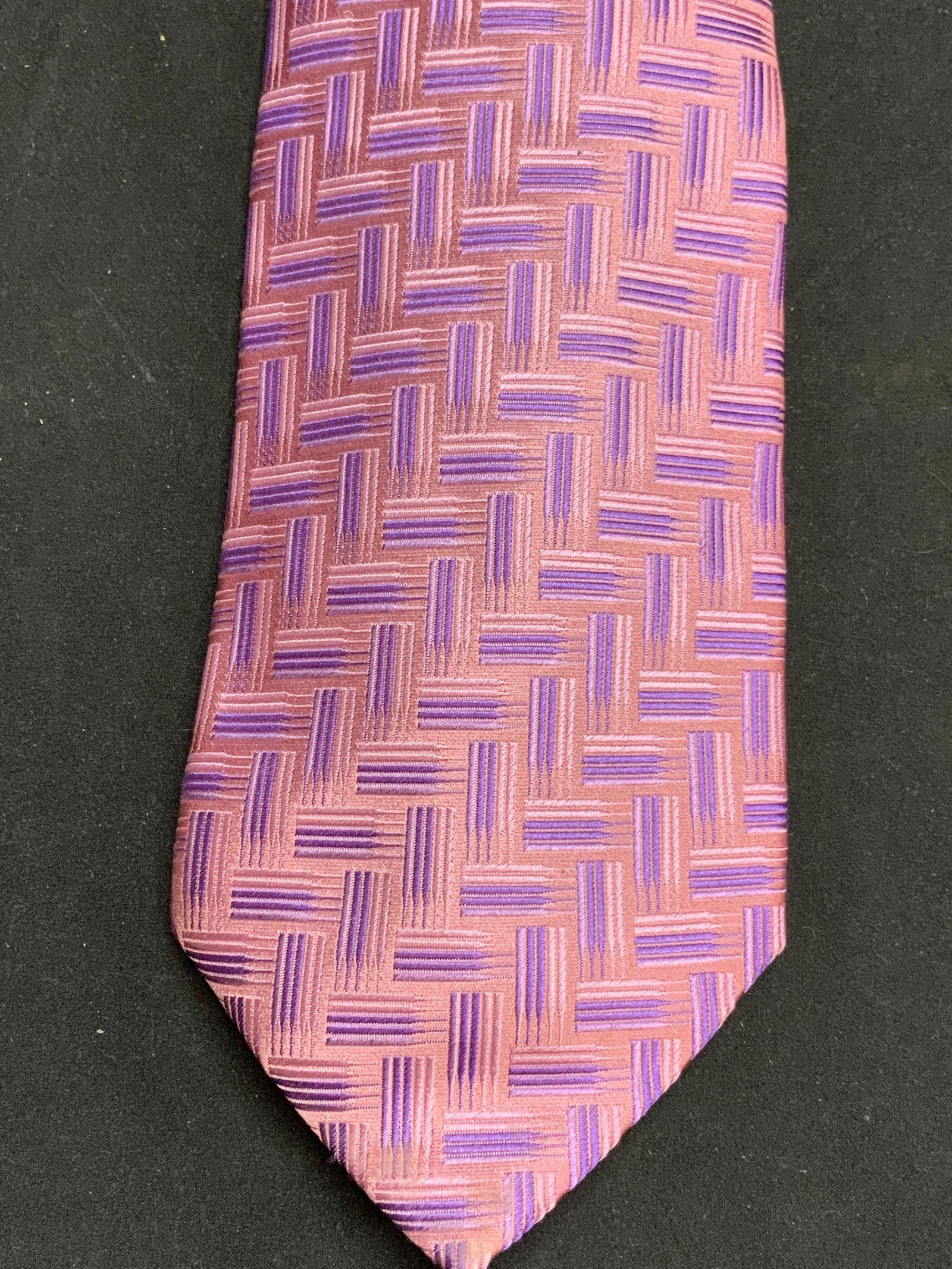 DORMEUIL Pink Striped Silk Tie (1 of 6)