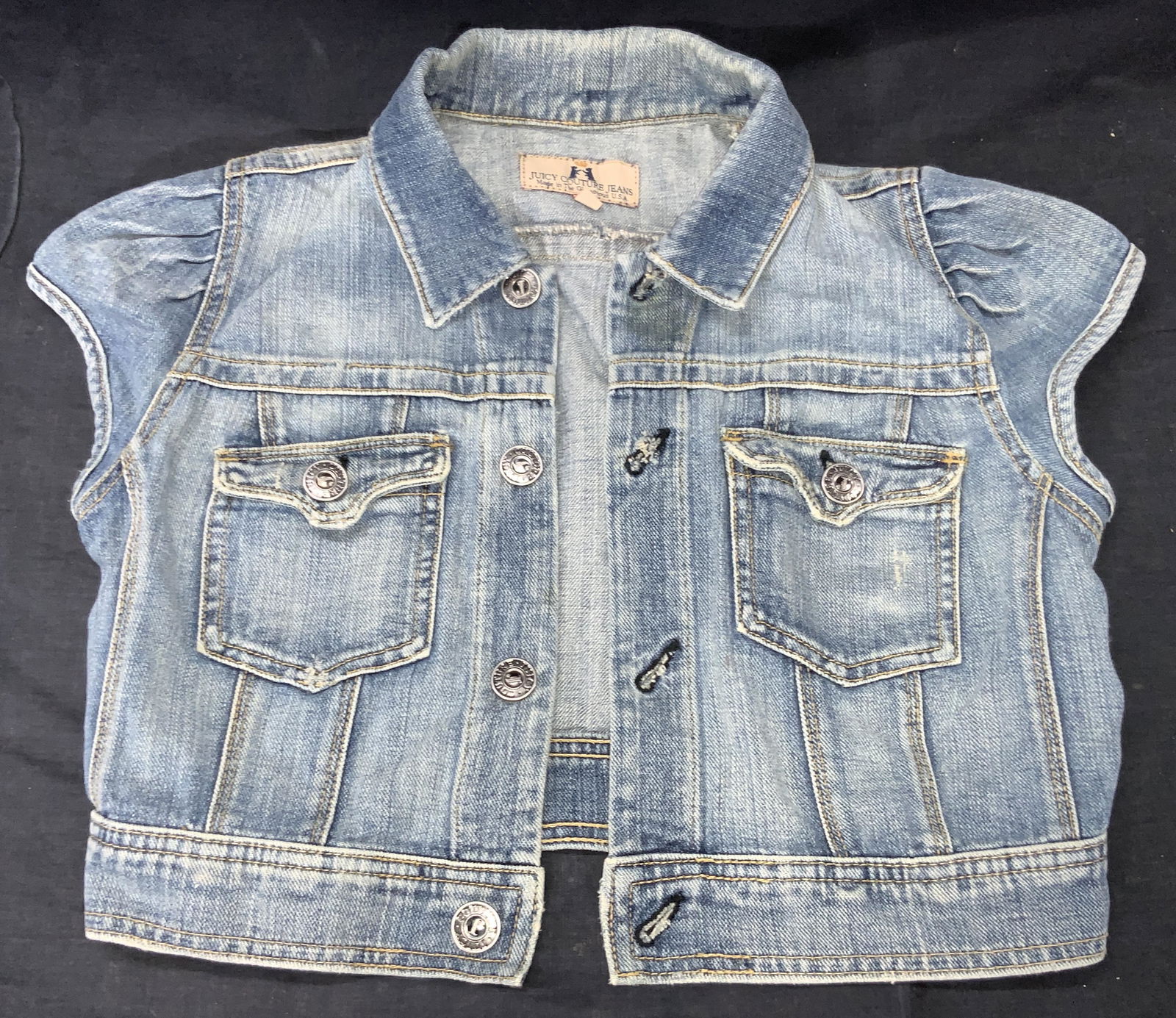 Juicy Couture Jeans Denim Cropped Vest, M (1 of 8)