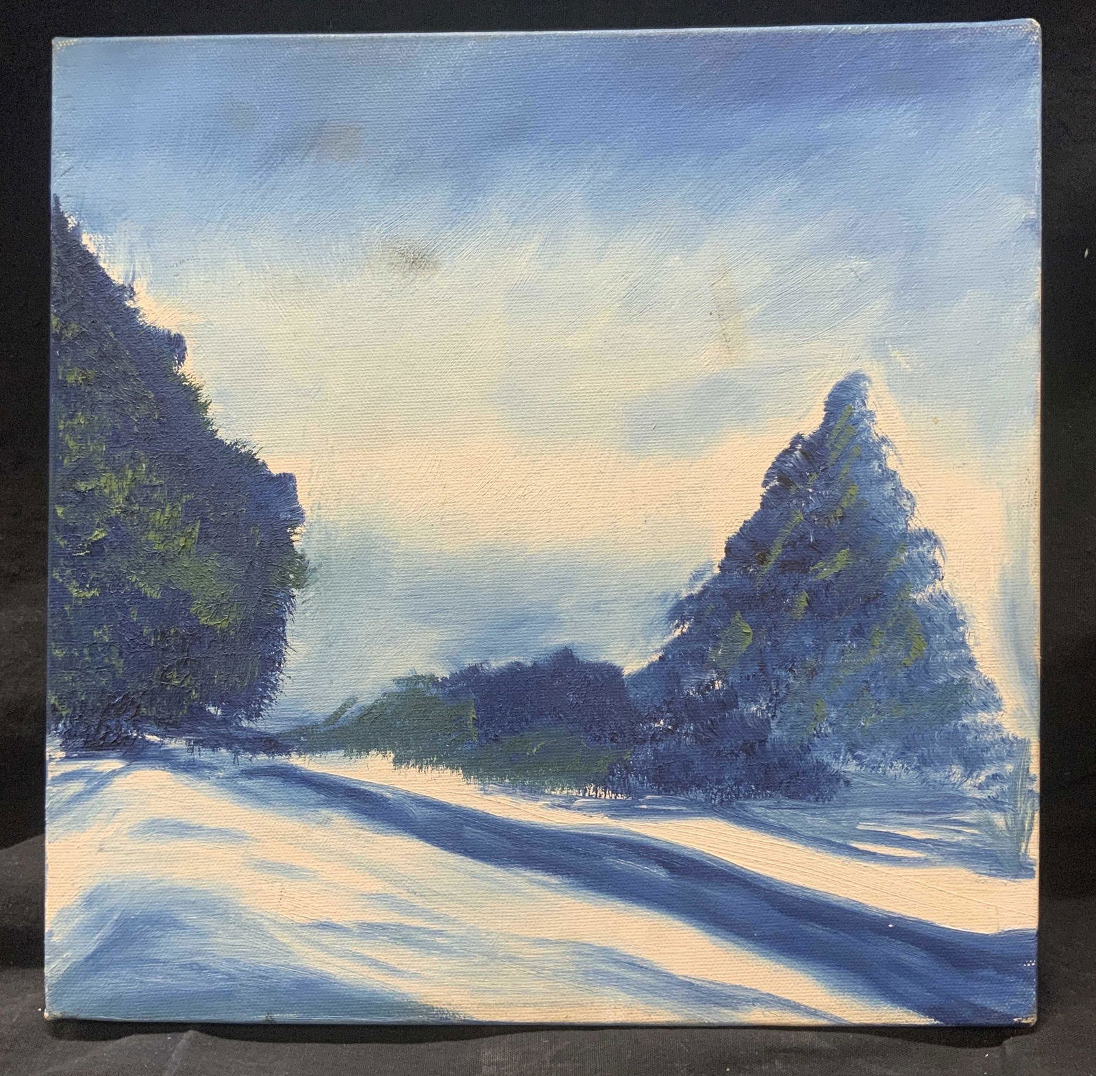 Spruce River Winter Landscape Painting (1 of 4)