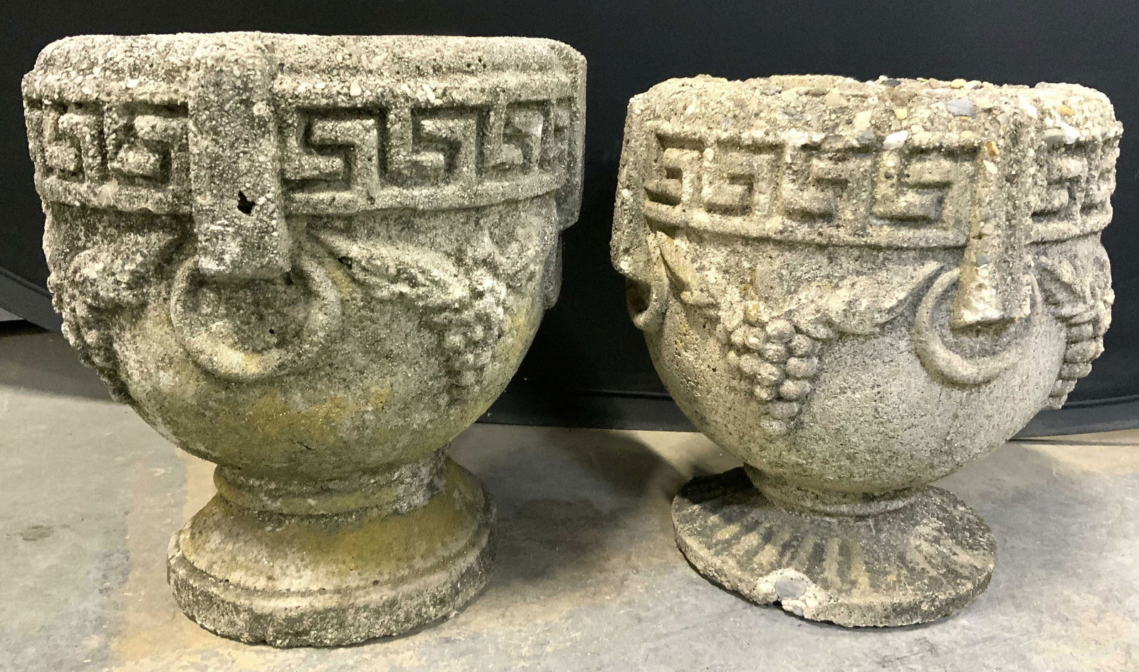 Near Pair Footed Cement Planters (1 of 10)